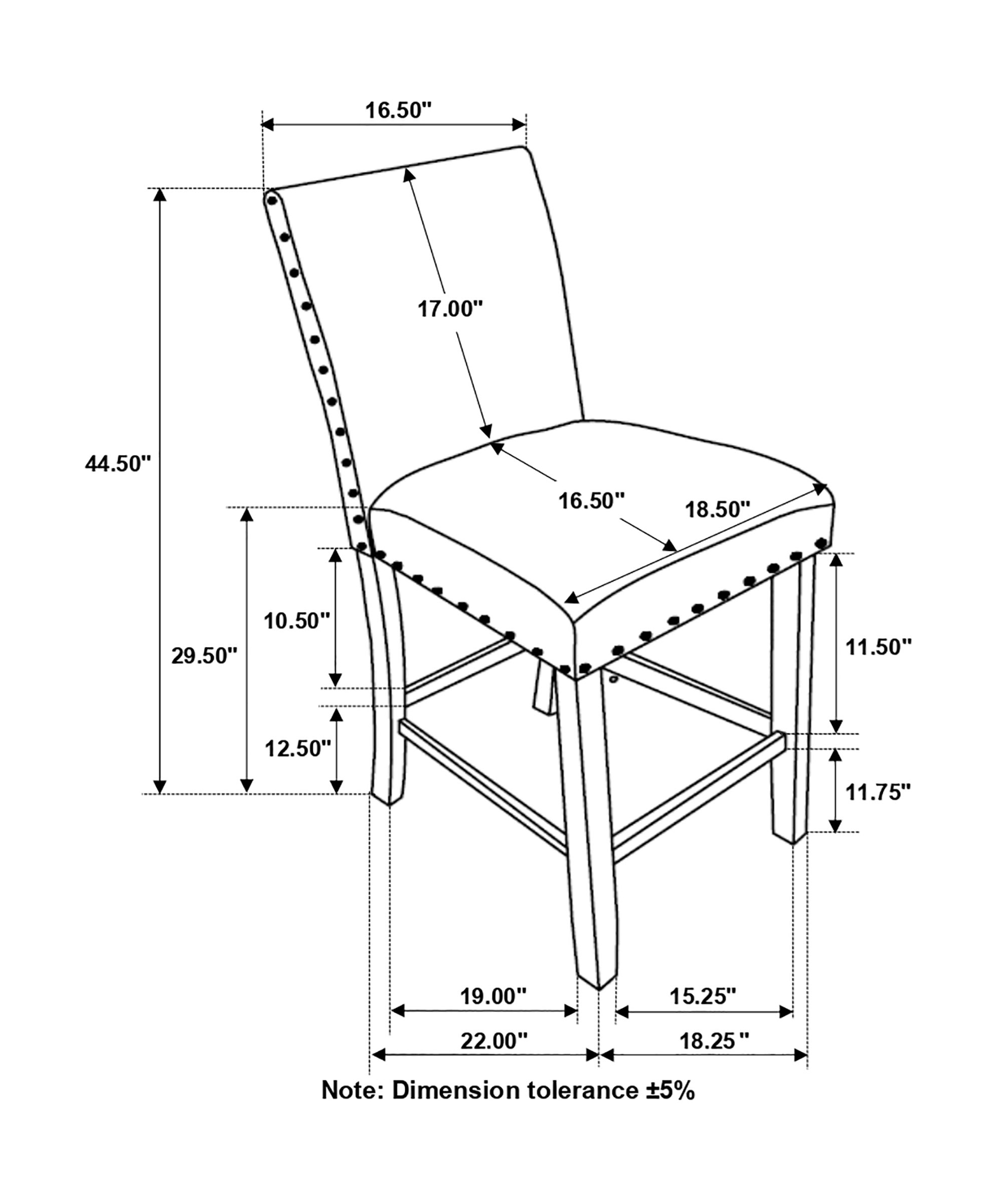Ralland Fabric Bar Stool with Nailhead Trim