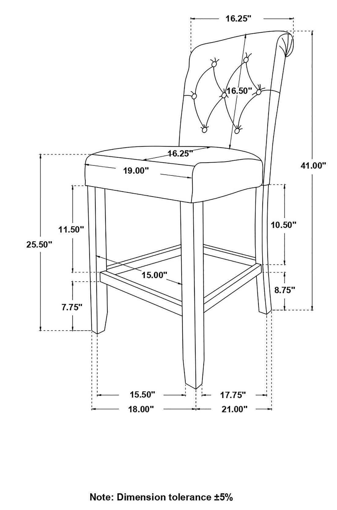 Balboa Fabric Tufted Back Counter Stool