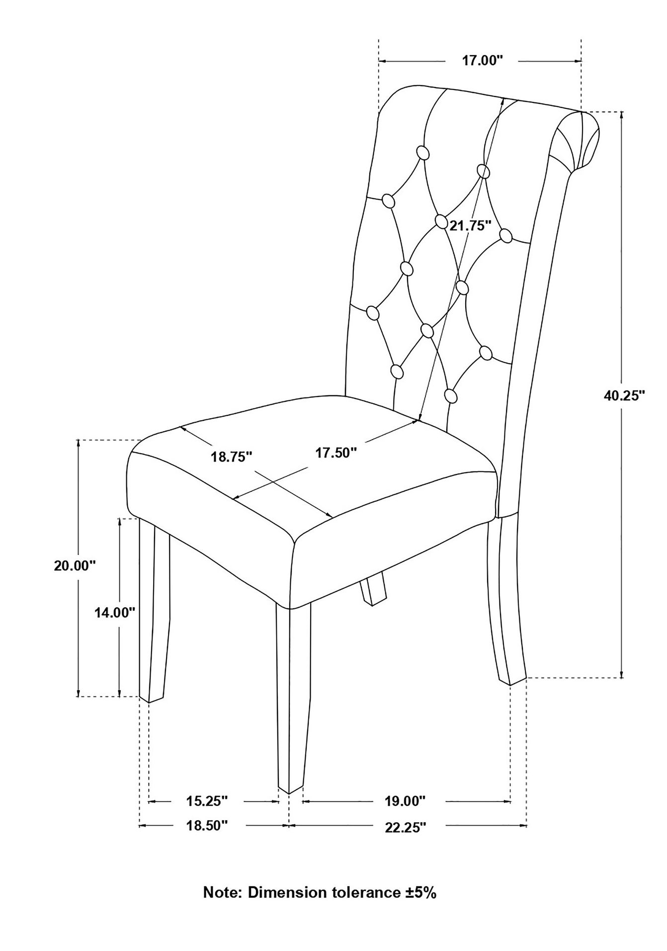 Balboa Fabric Tufted Back Side Chair