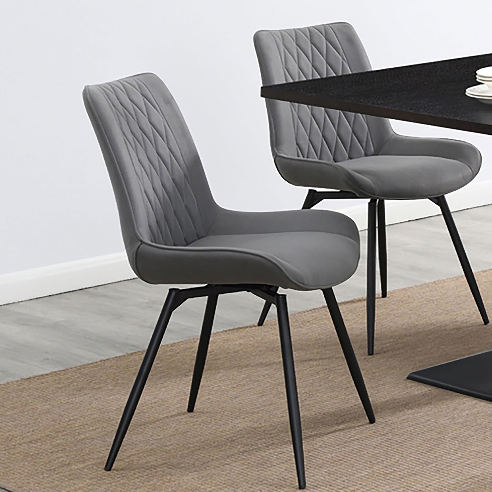 Diggs Leatherette Tufted Swivel Dining Chair