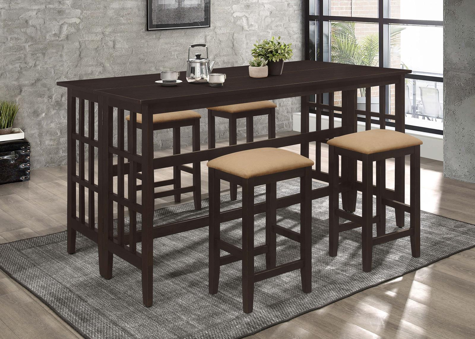 Carmina Wood Veneer Rectangular Counter Height Table