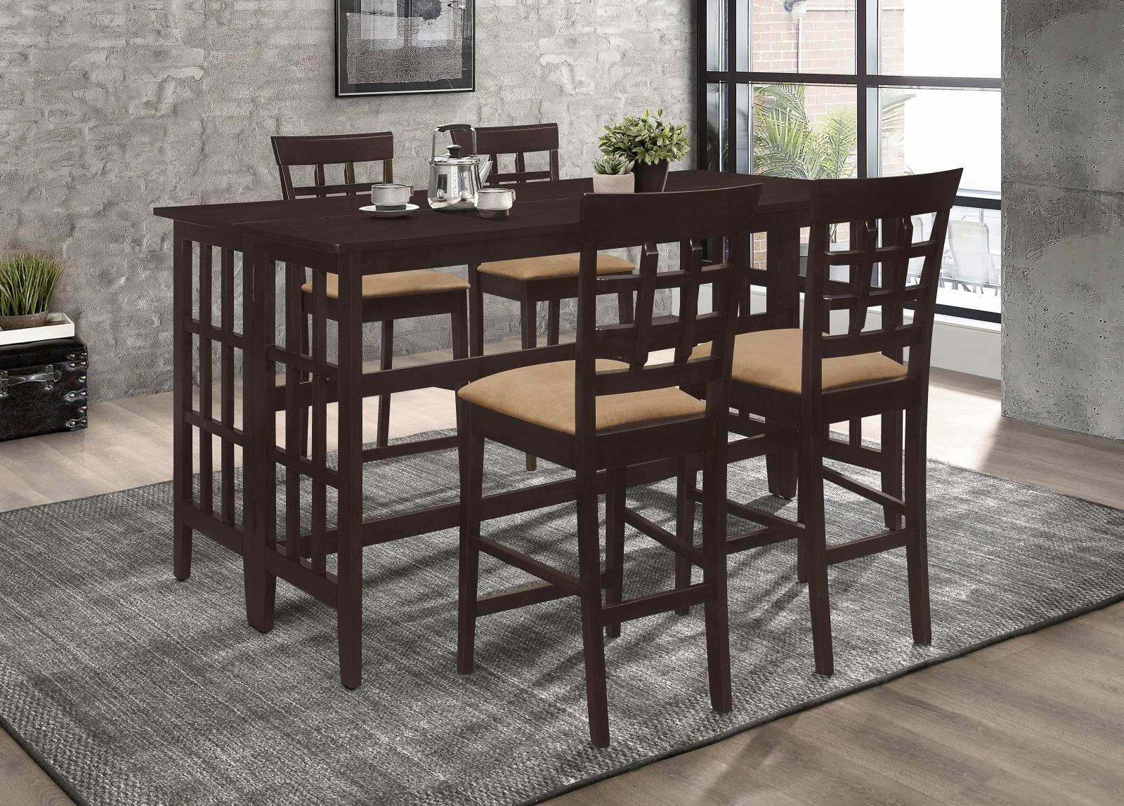 Carmina Wood Veneer Rectangular Counter Height Table