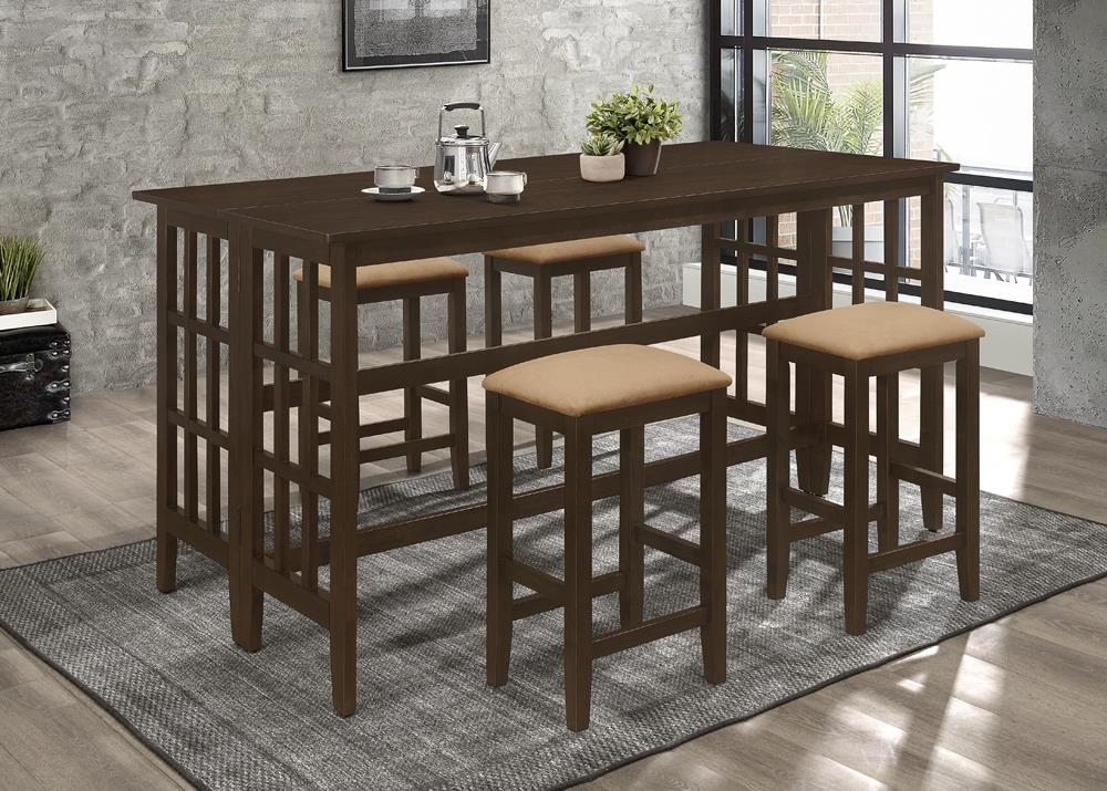 Gabriel Microfiber Backless Counter Height Stool with Wood Base