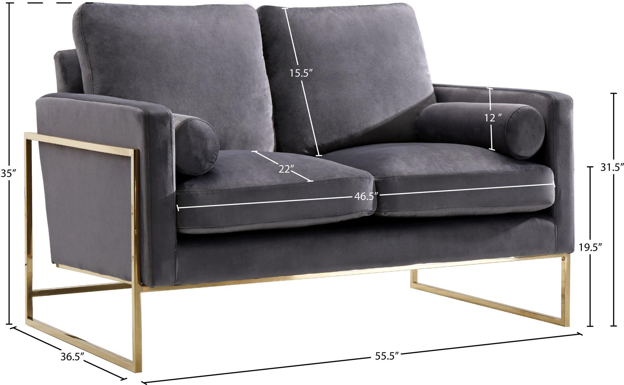 Mila Velvet Loveseat