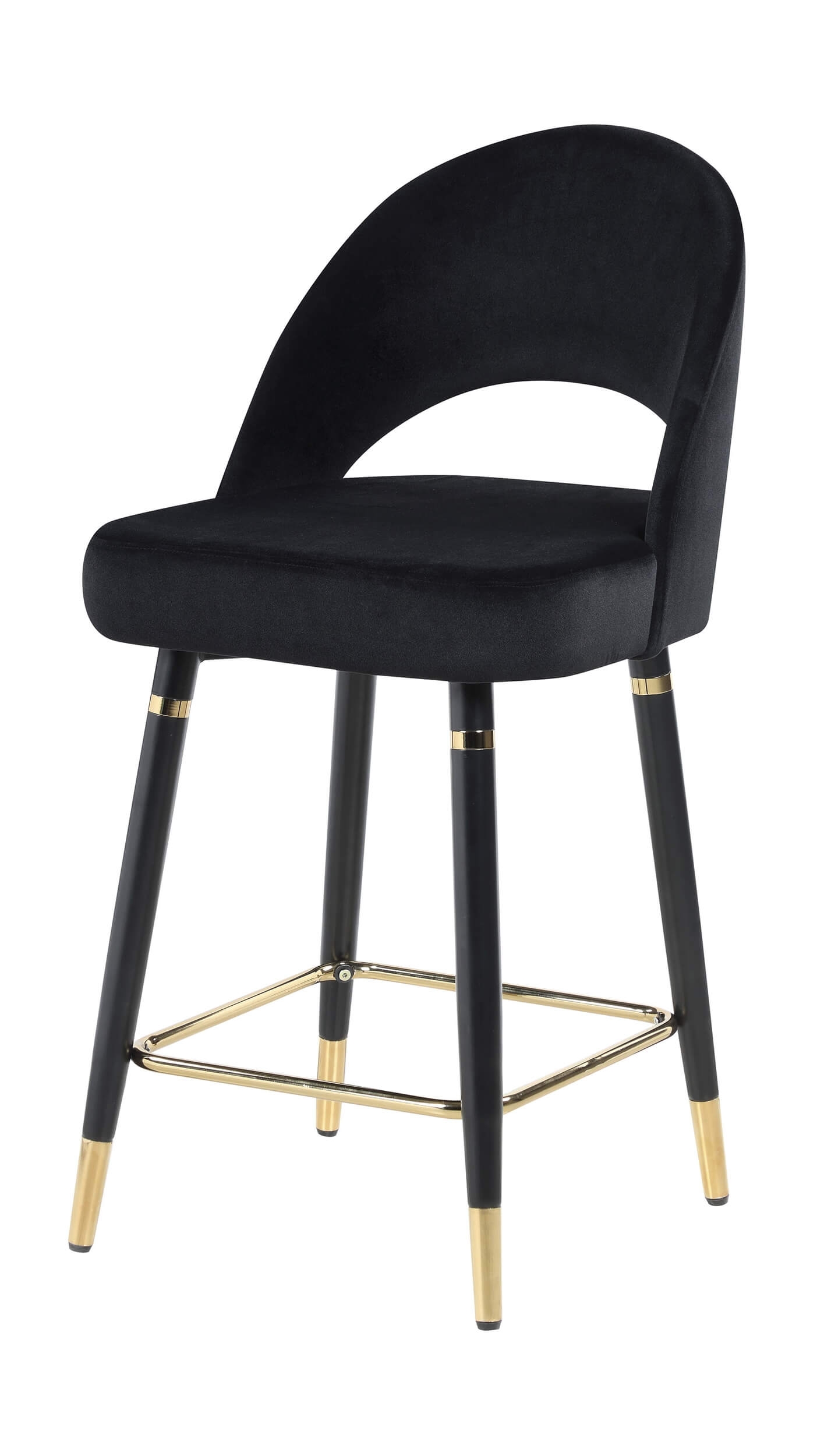 Lindsey Arched Back Velvet Counter Height Stool