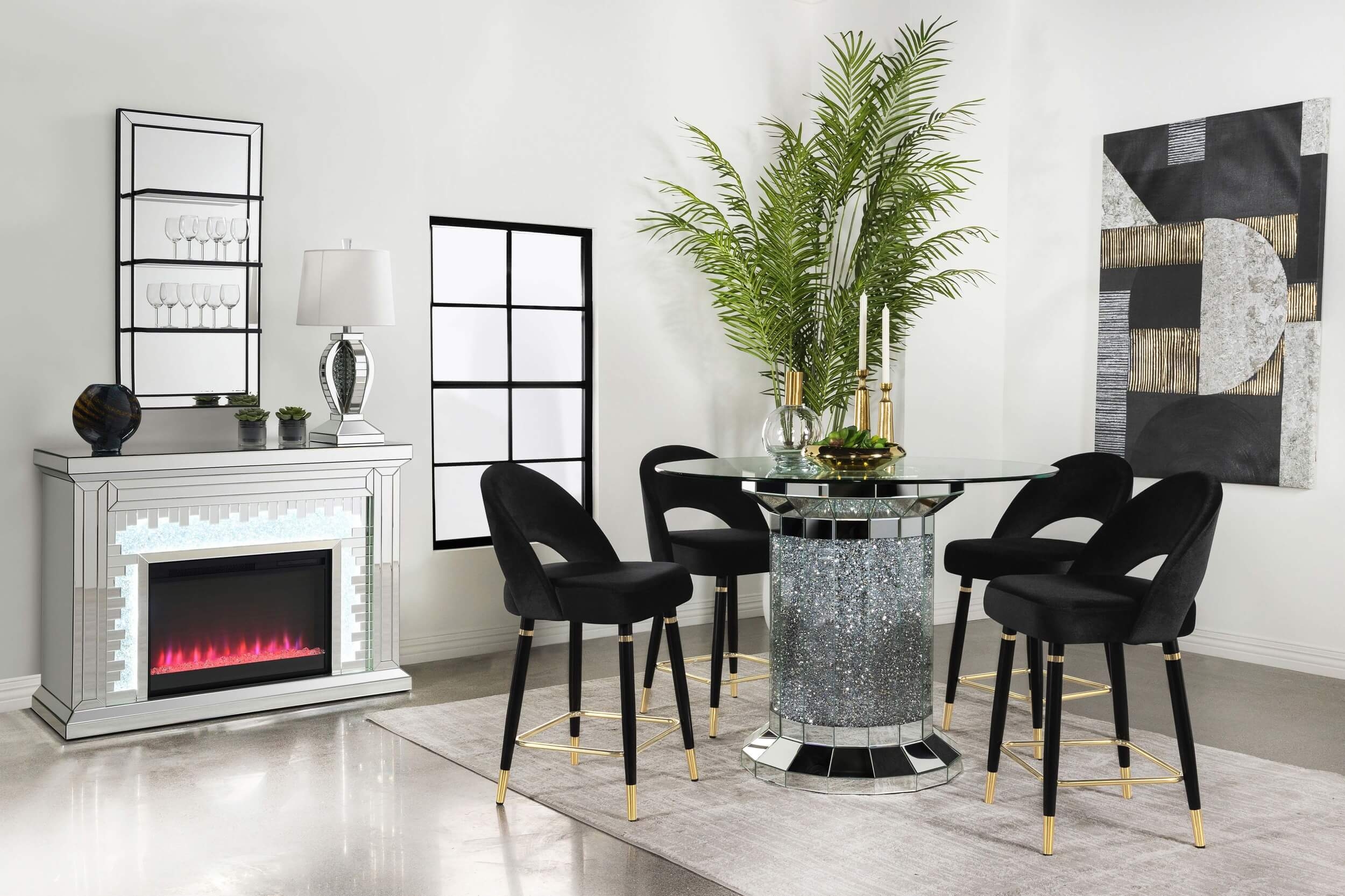 Lindsey Arched Back Velvet Counter Stool