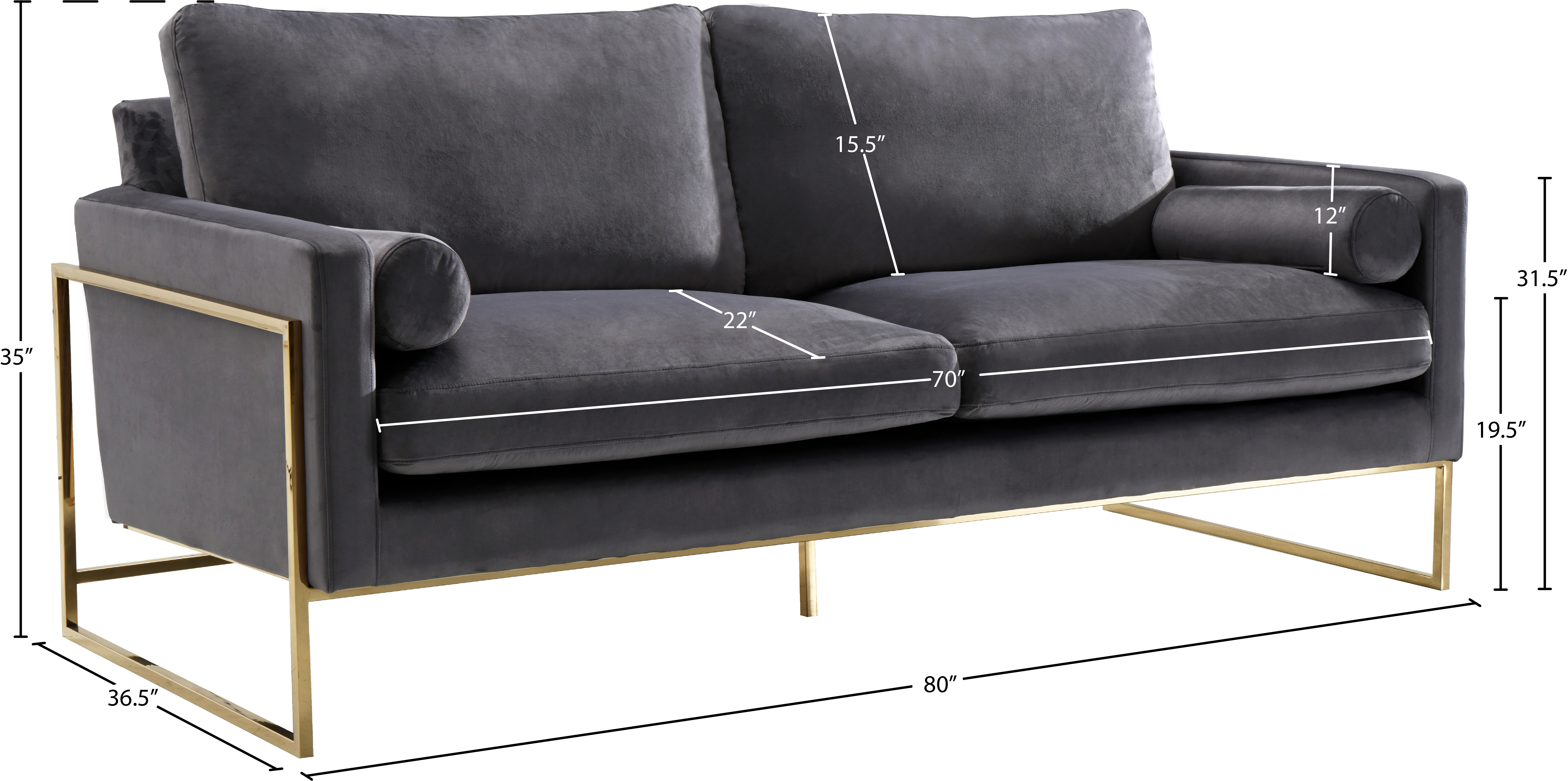 Mila Velvet Sofa