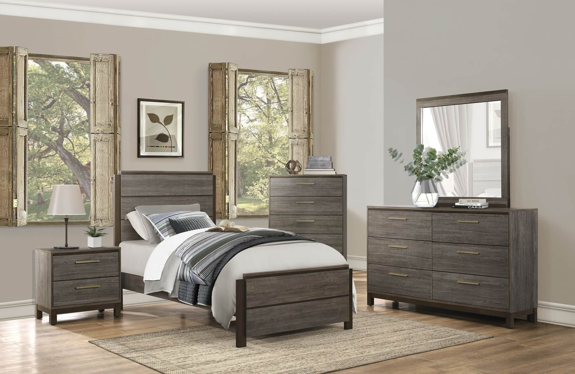 Vestavia Youth Wood Veneer Platform Bed
