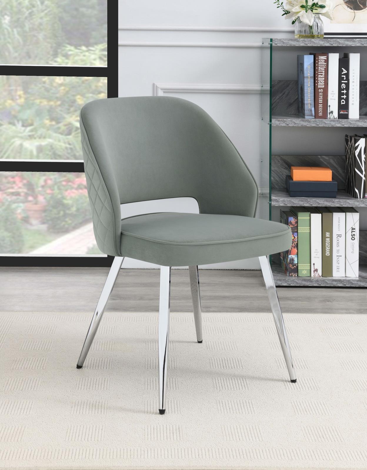 Hastings Velvet Dining Chairs with Open Back