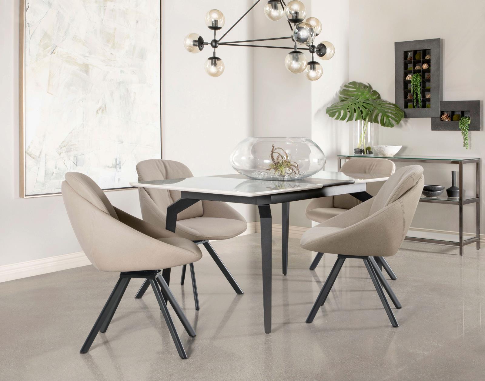 Mina Fabric Swivel Padded Side Chair