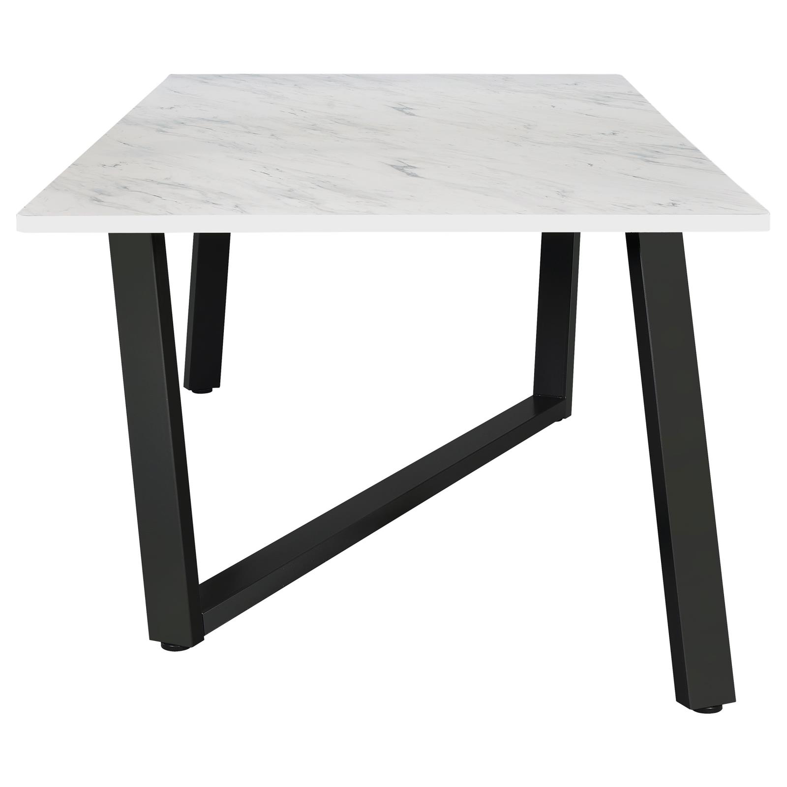 Mayer  Faux White Marble Top Rectangular Dining Table