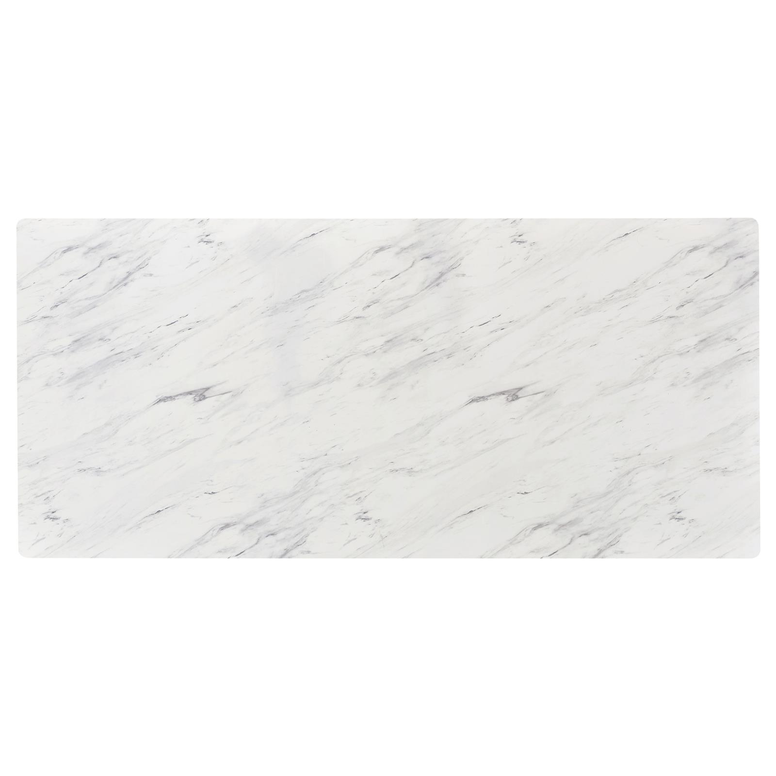 Mayer  Faux White Marble Top Rectangular Dining Table