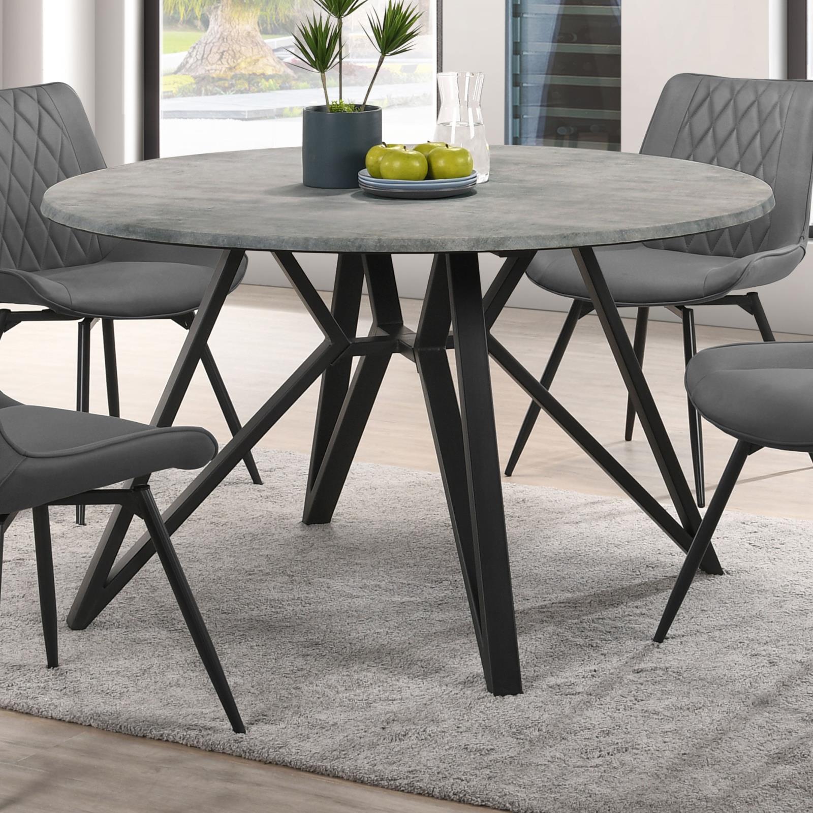 Neil Round Wood Top Dining Table