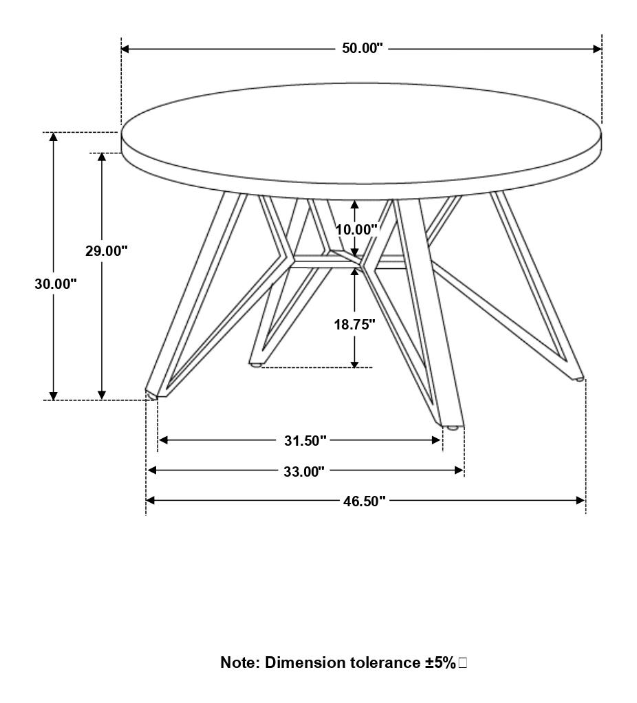 Neil Round Wood Top Dining Table