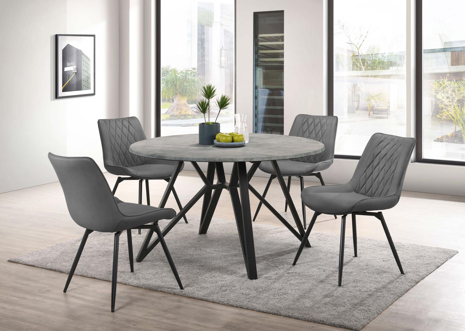 Neil Round Wood Top Dining Table