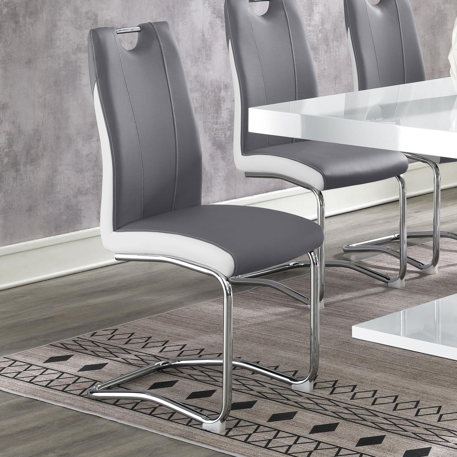 Brooklyn Letherette Upholstered Side Chairs with S-frame Chrome Base