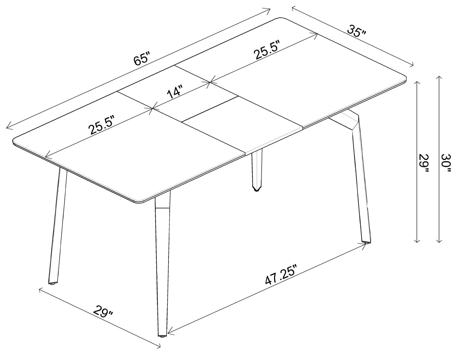 Mina Rectangular Ceramic Dining Table with Walnut Veneer Extension Leaf 