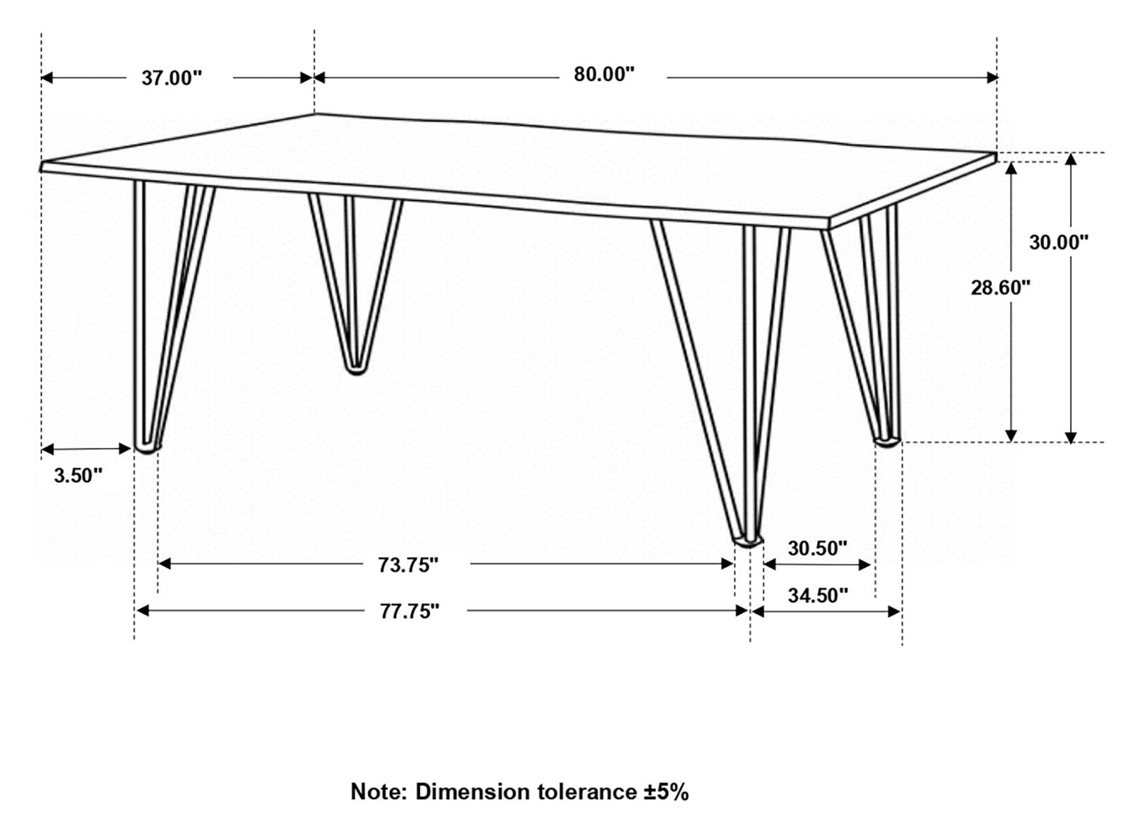 Neve Live-edge Wood Dining Table with Hairpin Legs