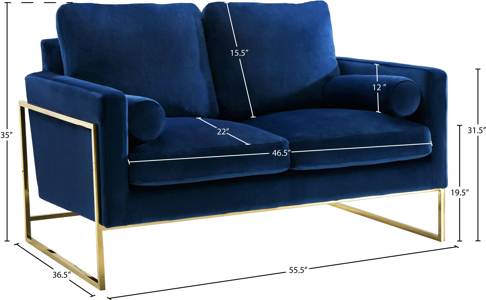 Mila Velvet Loveseat