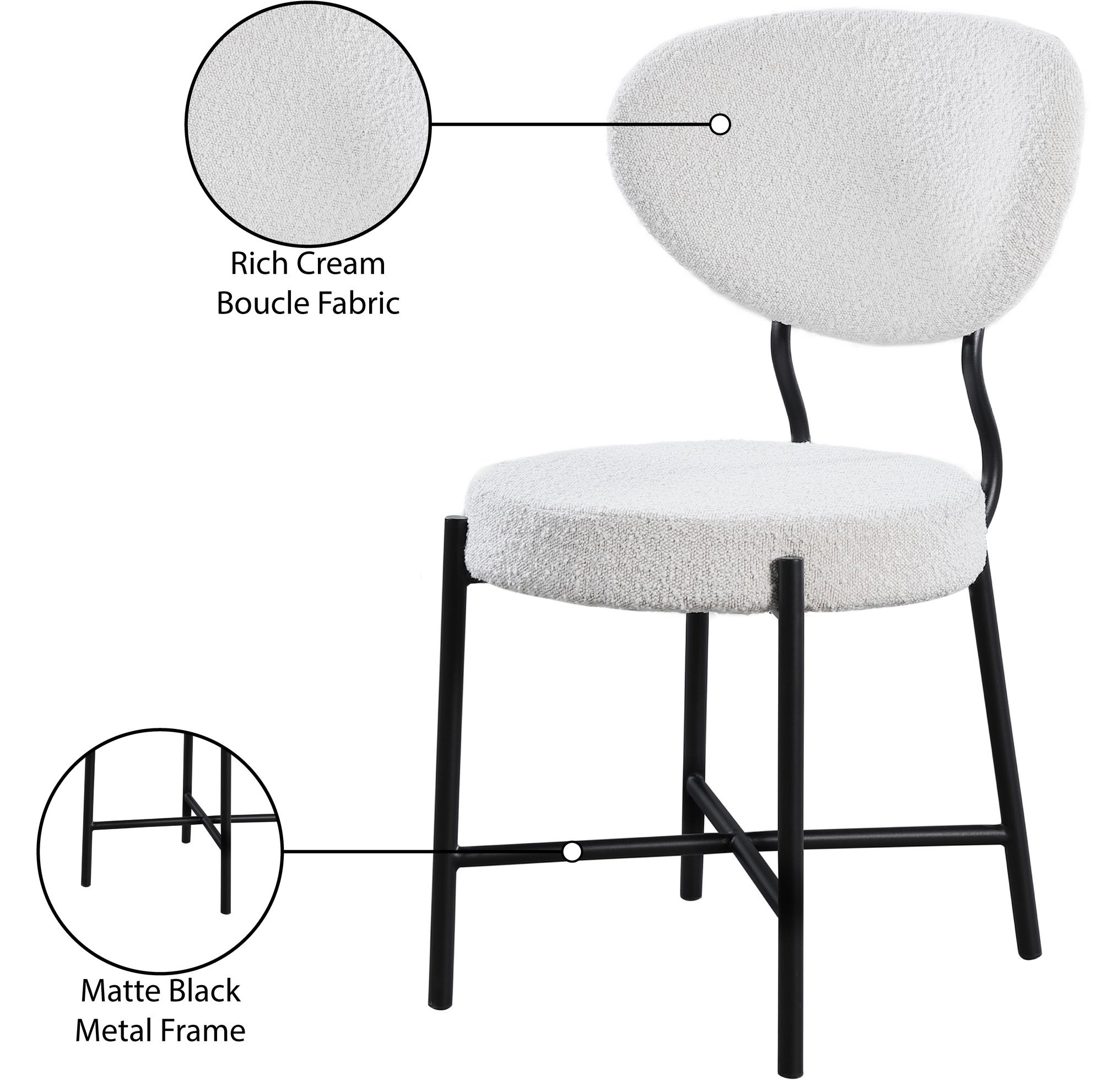 Allure Boucle Fabric Dining Chair