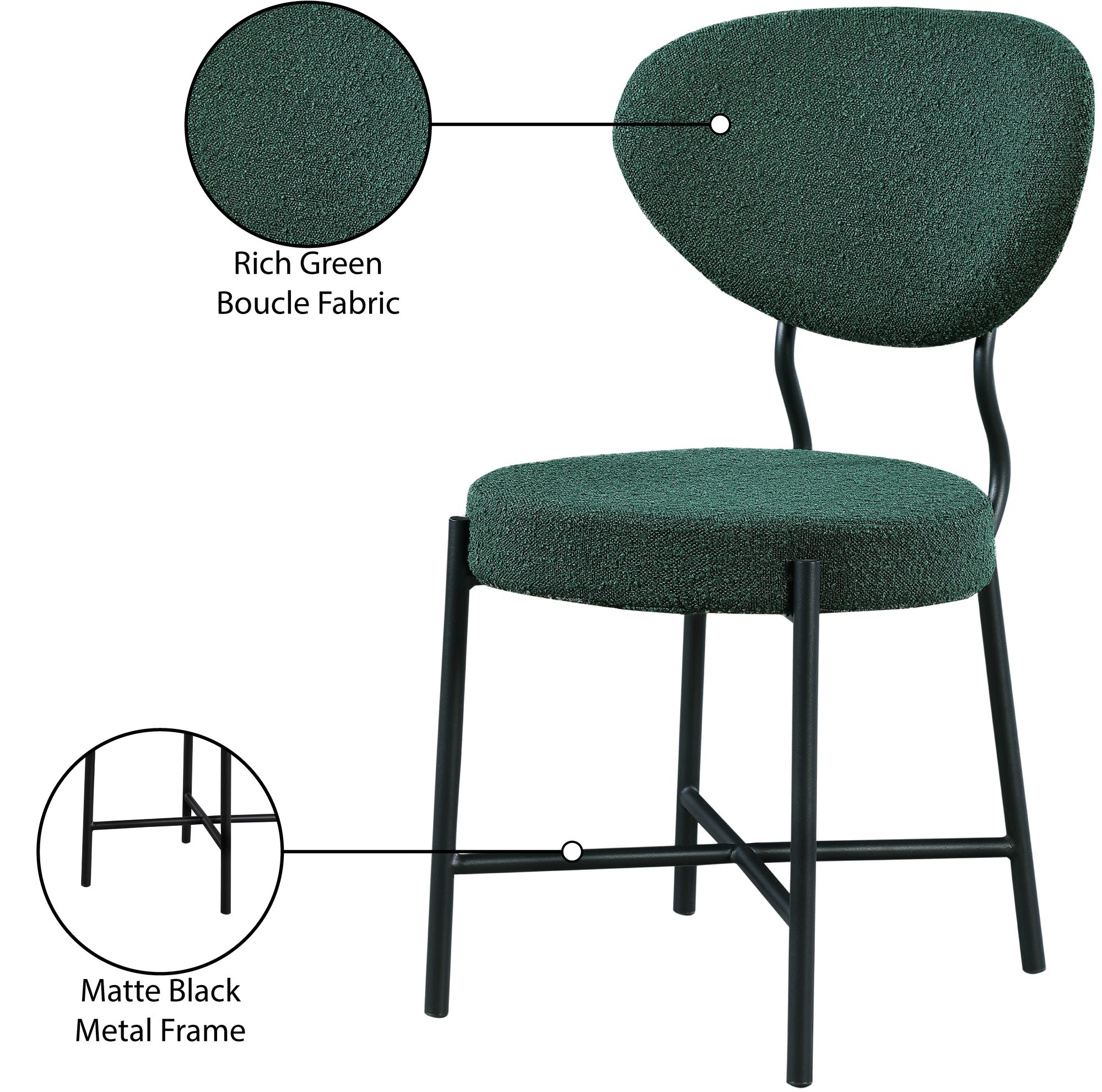 Allure Boucle Fabric Dining Chair
