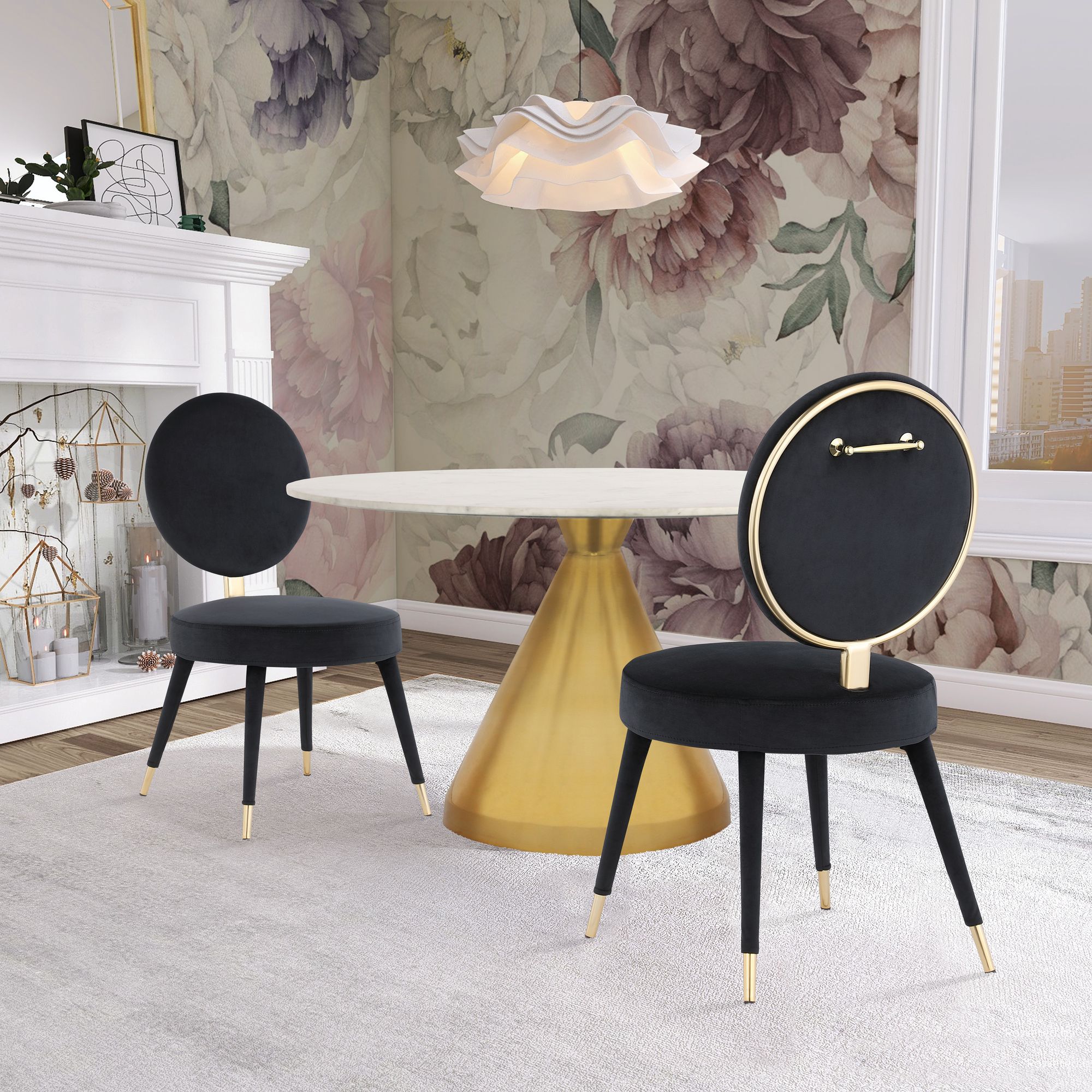 Brandy Dining Chair with Iron Metal Frame