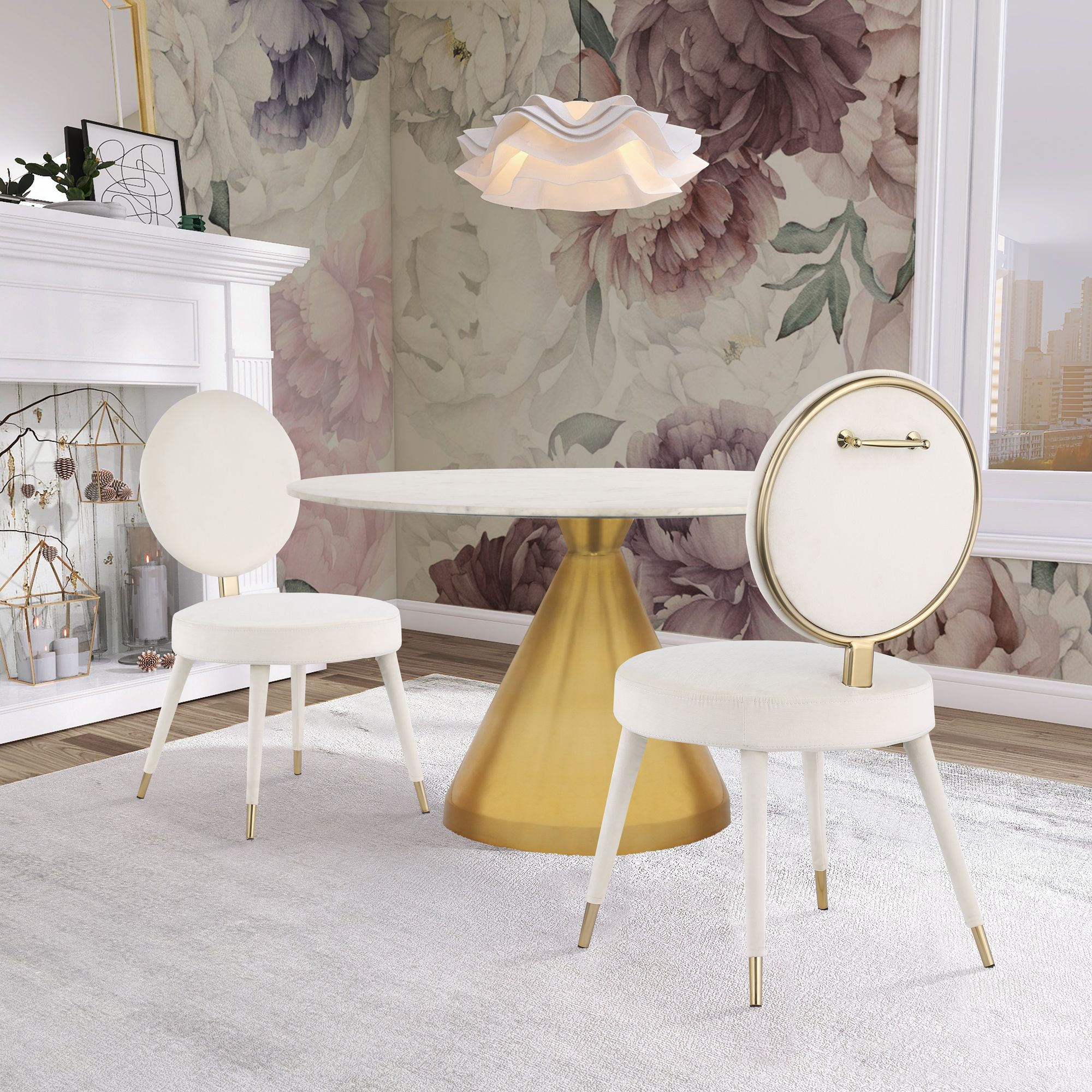 Brandy Dining Chair with Iron Metal Frame