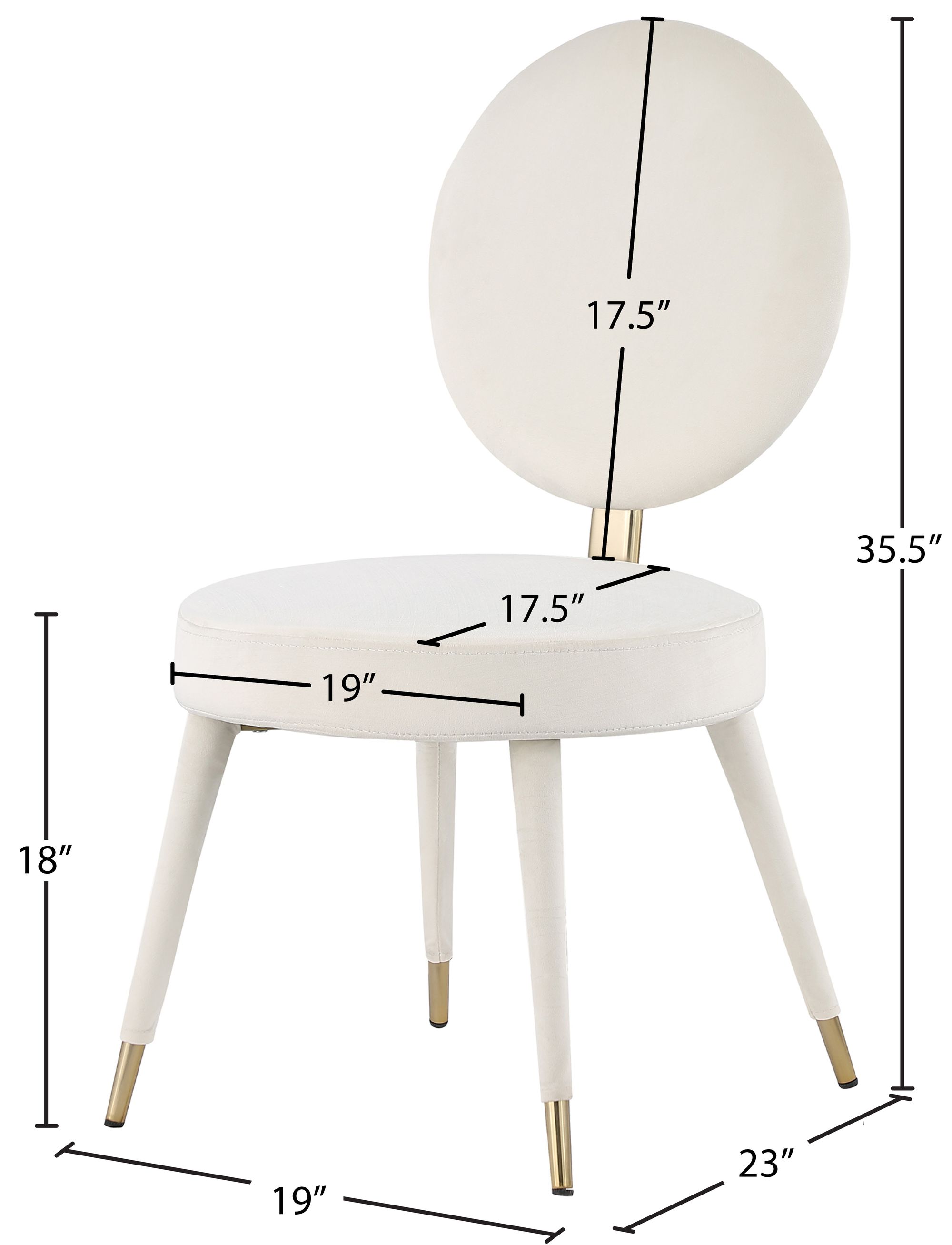 Brandy Dining Chair with Iron Metal Frame