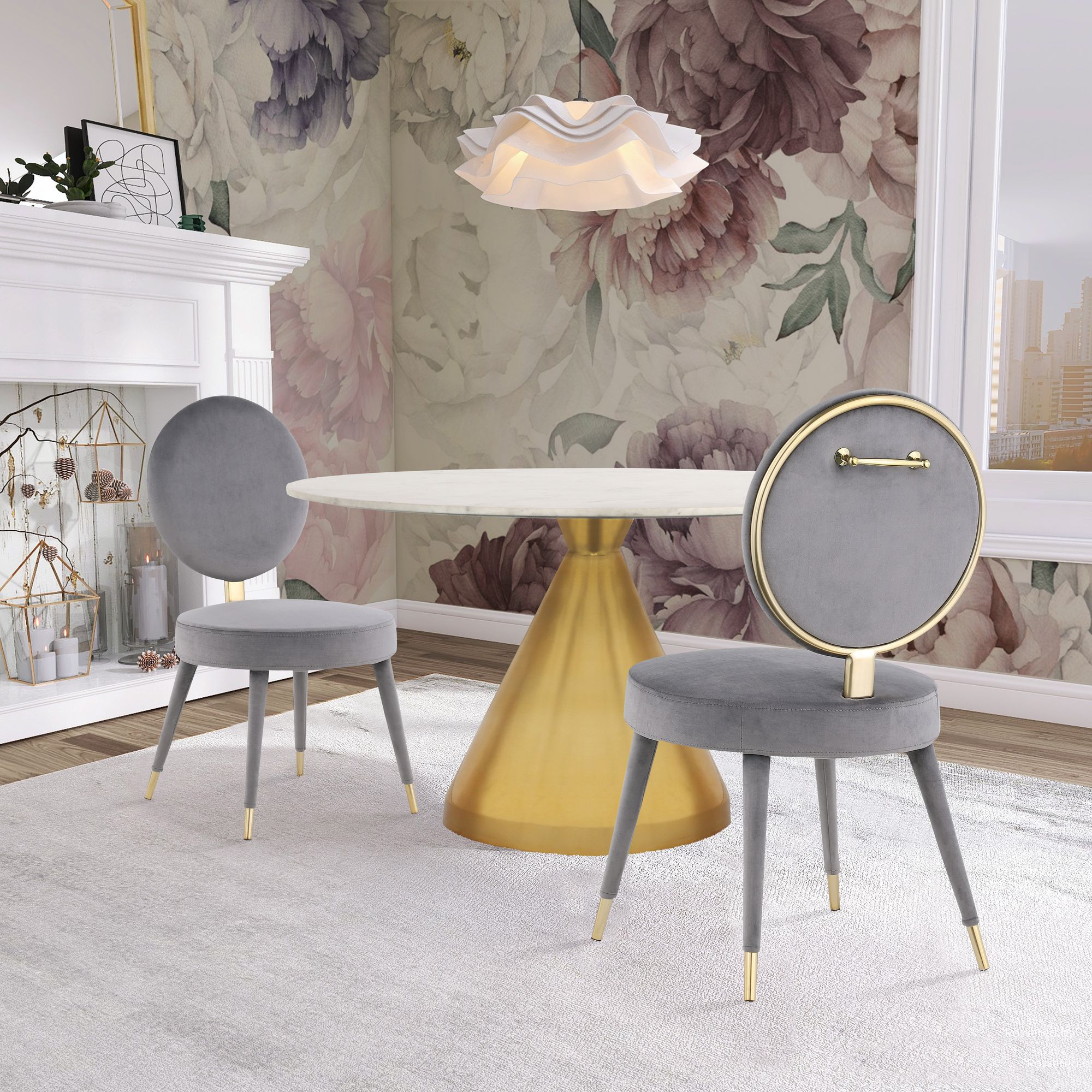 Brandy Dining Chair with Iron Metal Frame