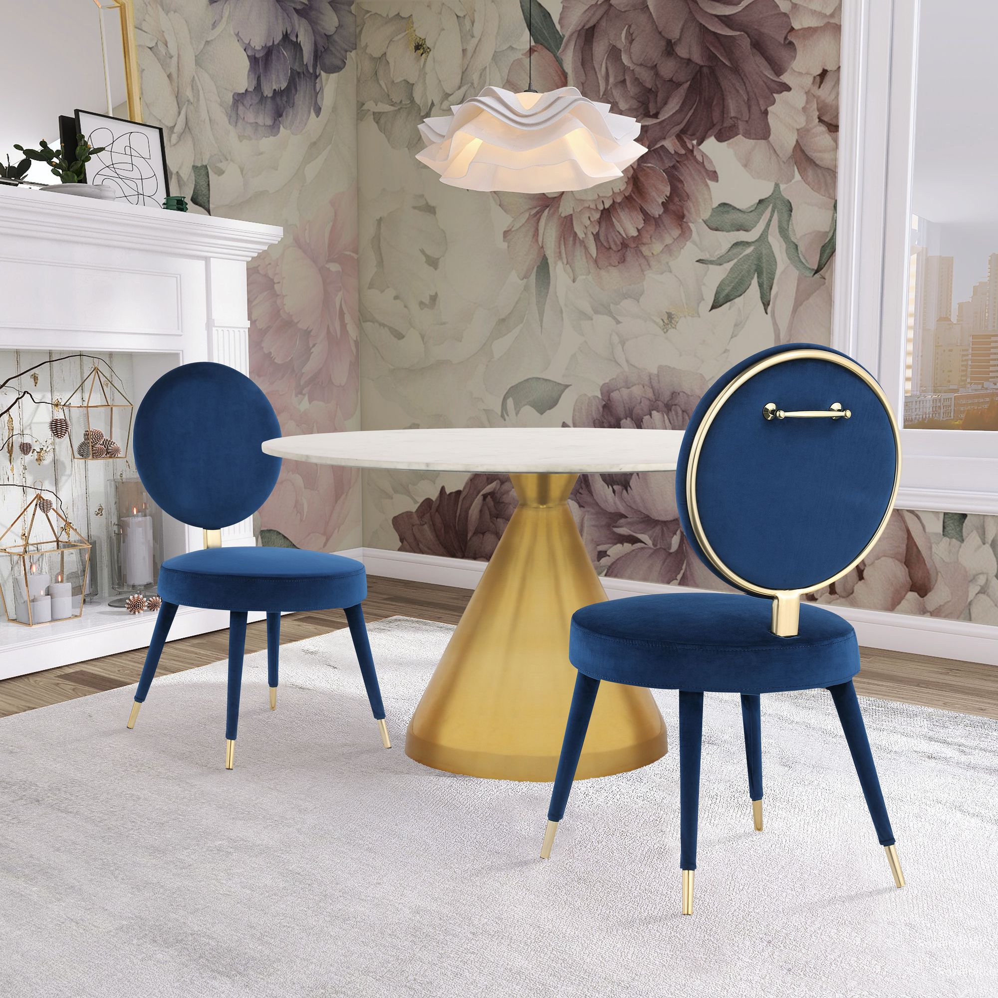 Brandy Dining Chair with Iron Metal Frame
