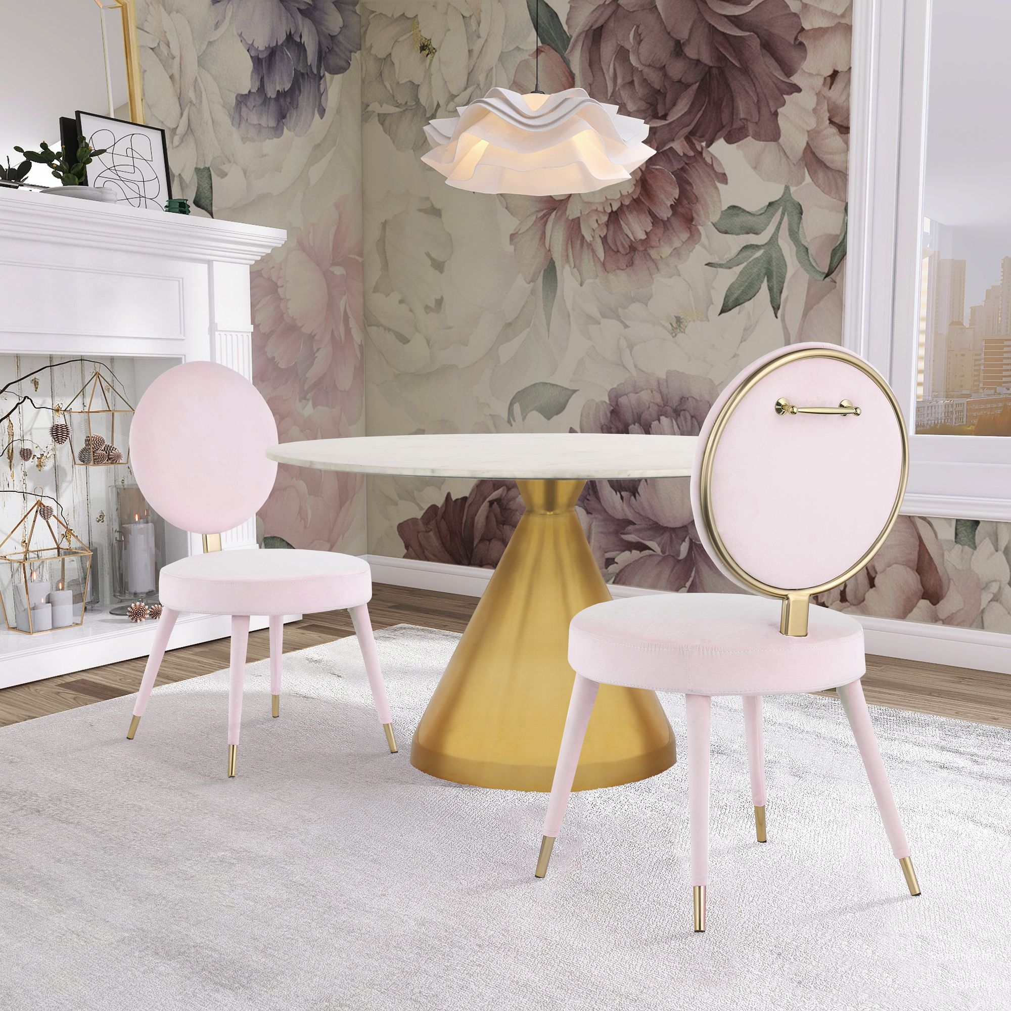 Brandy Dining Chair with Iron Metal Frame