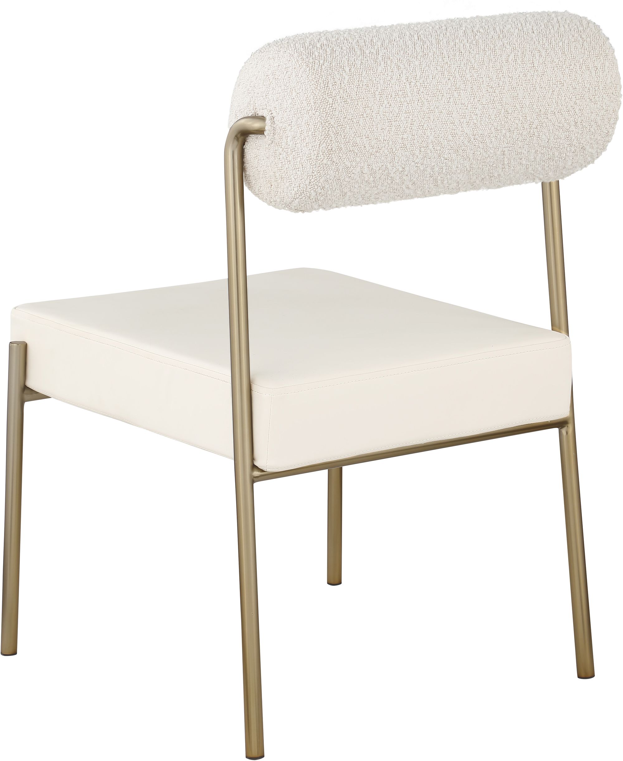 Carly Boucle Fabric & Faux Leather Dining Chair