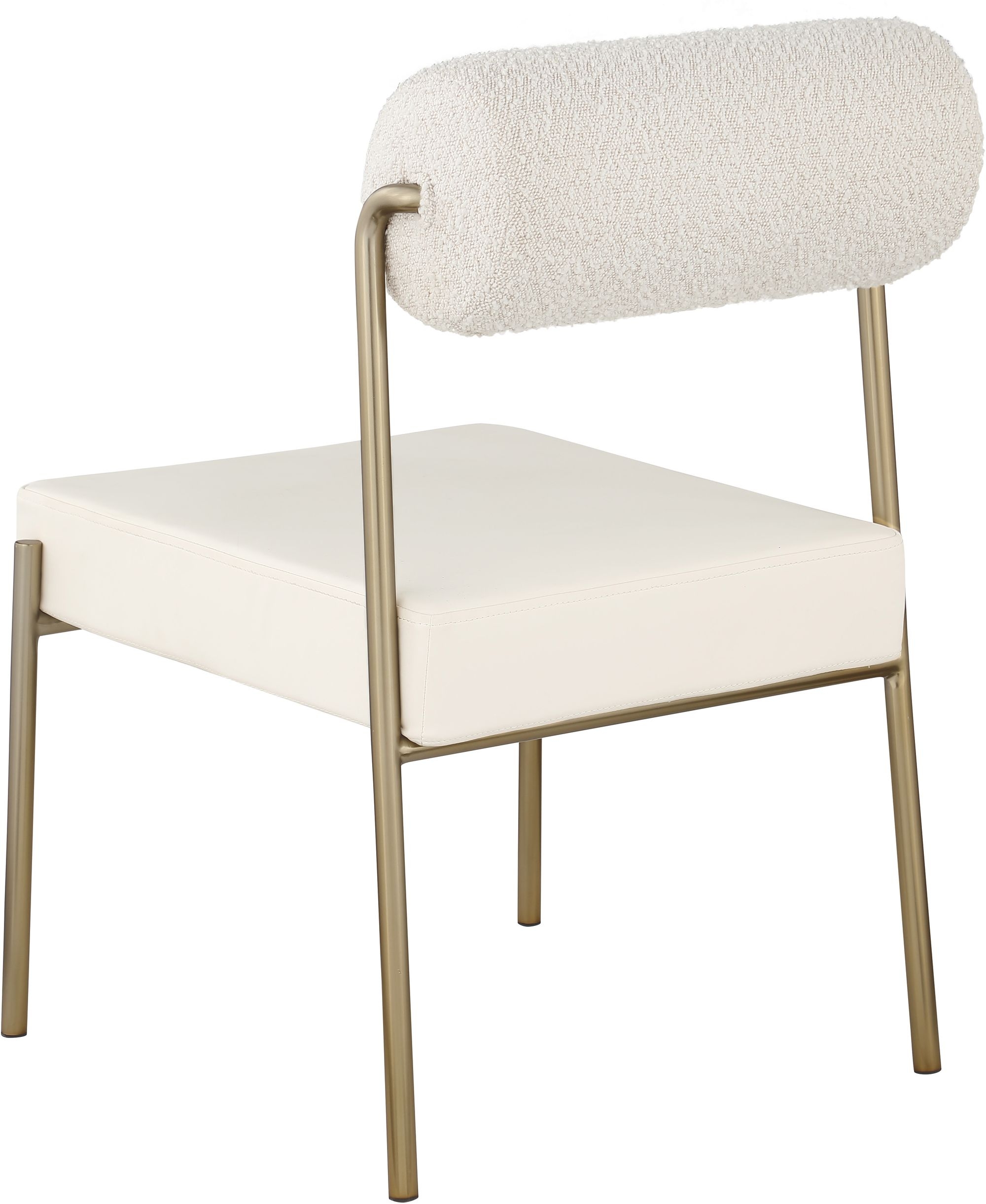 Carly Boucle Fabric & Faux Leather Dining Chair