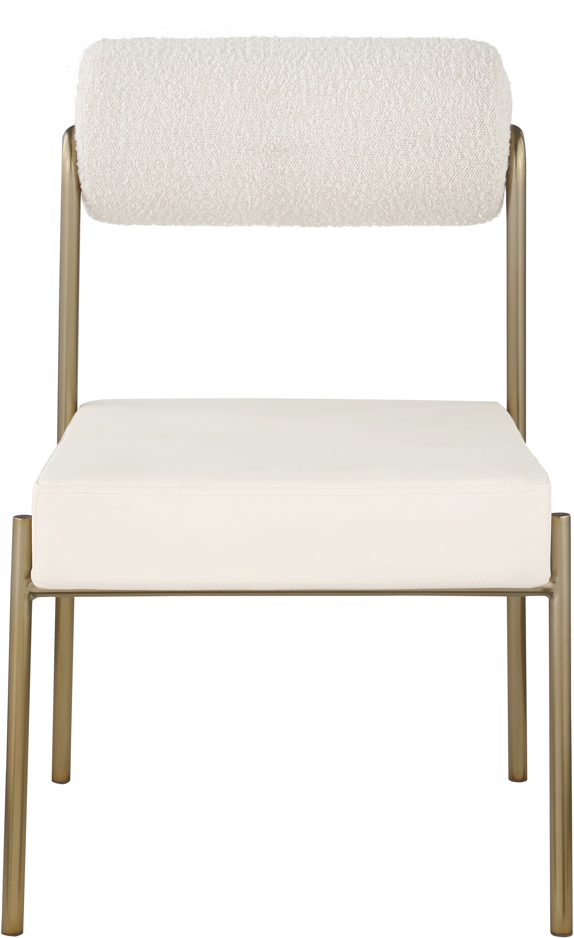 Carly Boucle Fabric & Faux Leather Dining Chair