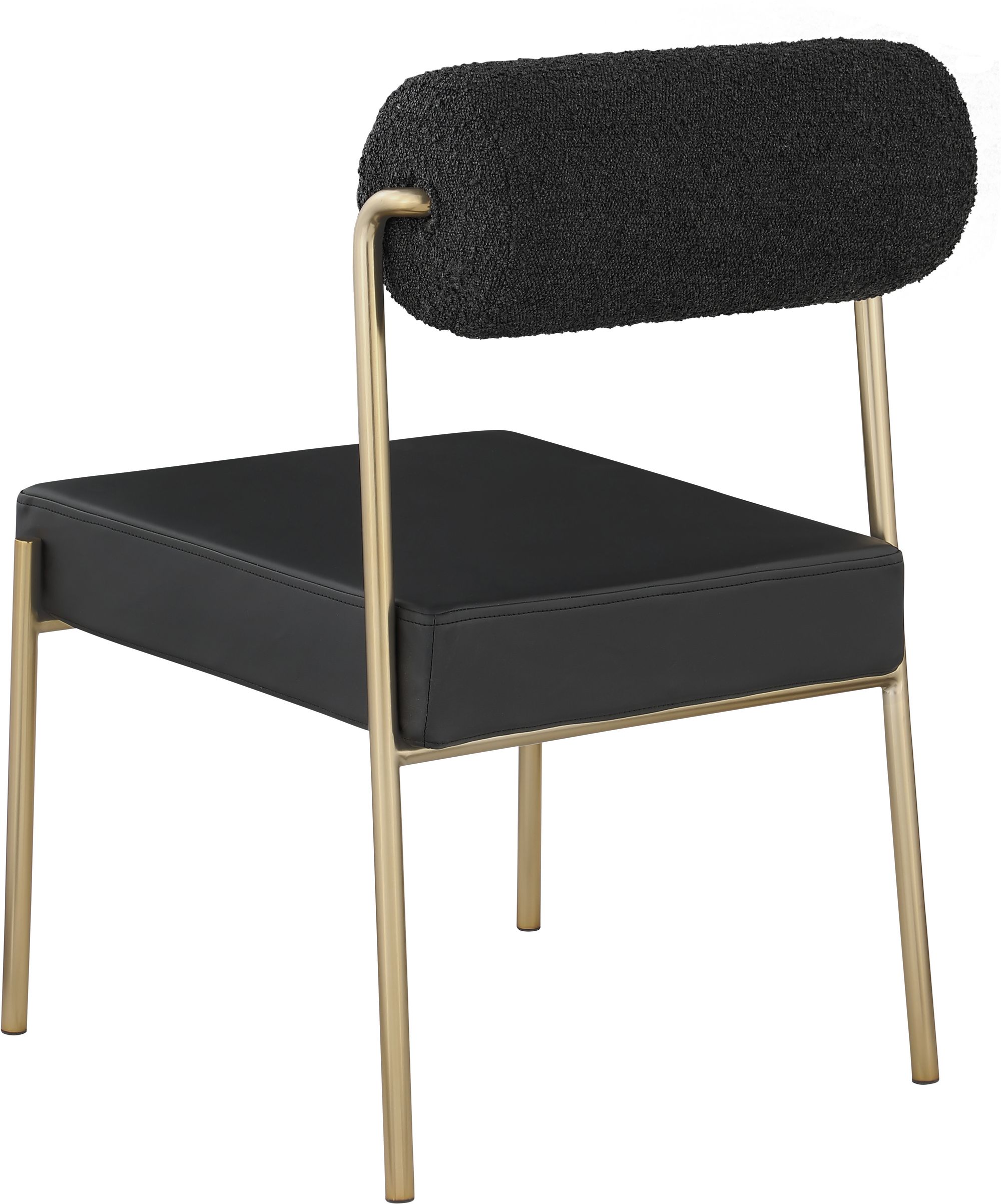 Carly Boucle Fabric & Faux Leather Dining Chair