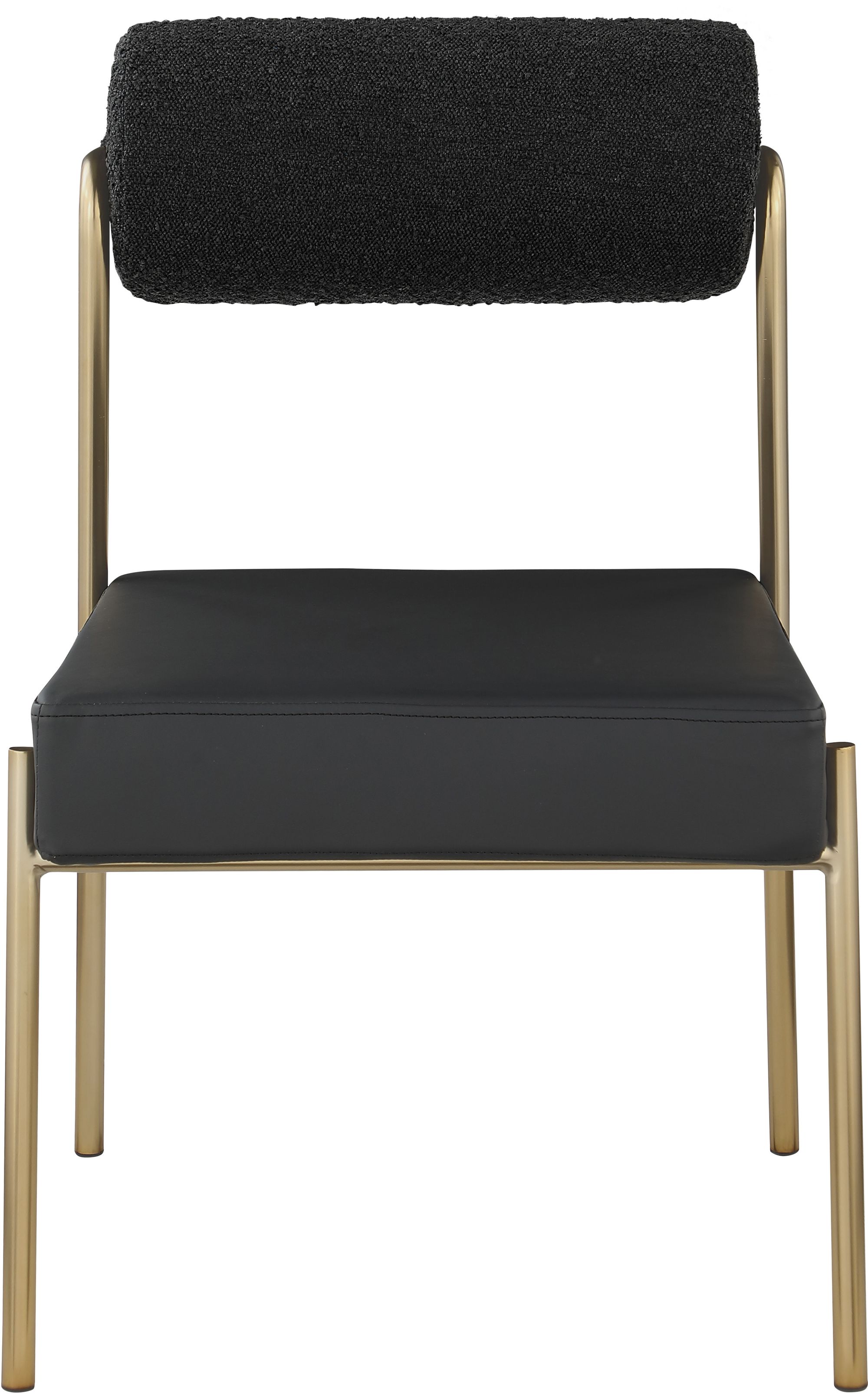 Carly Boucle Fabric & Faux Leather Dining Chair