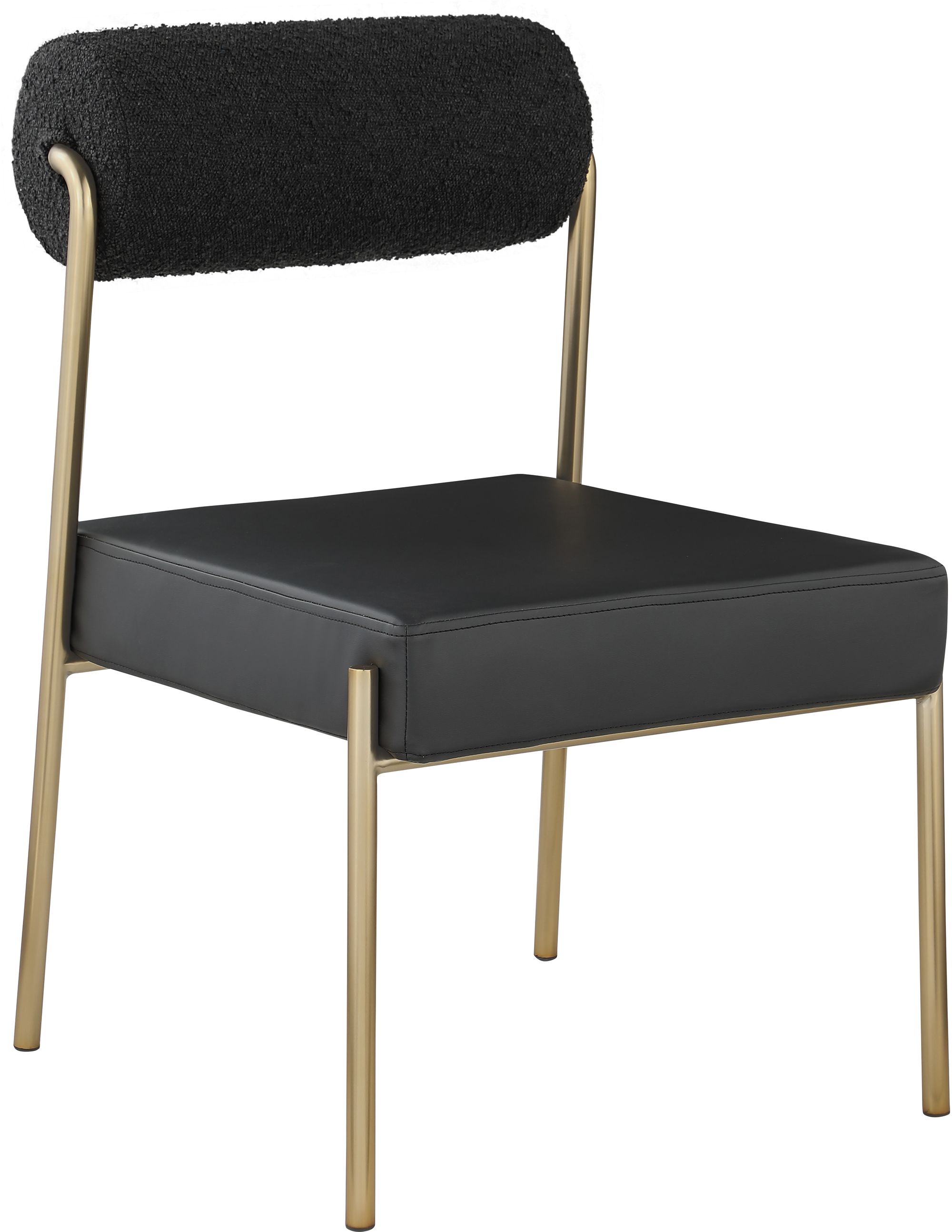 Carly Boucle Fabric & Faux Leather Dining Chair