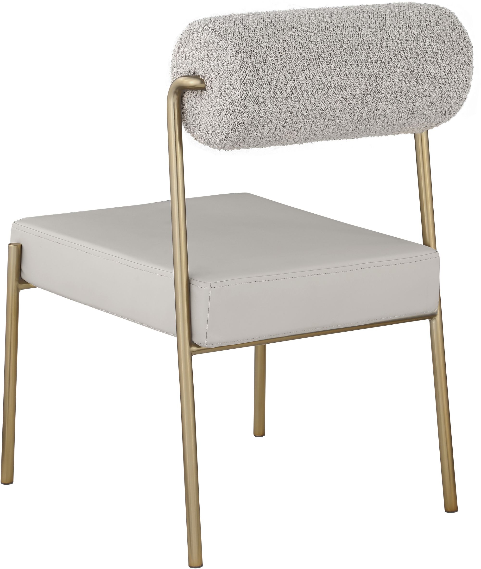 Carly Boucle Fabric & Faux Leather Dining Chair