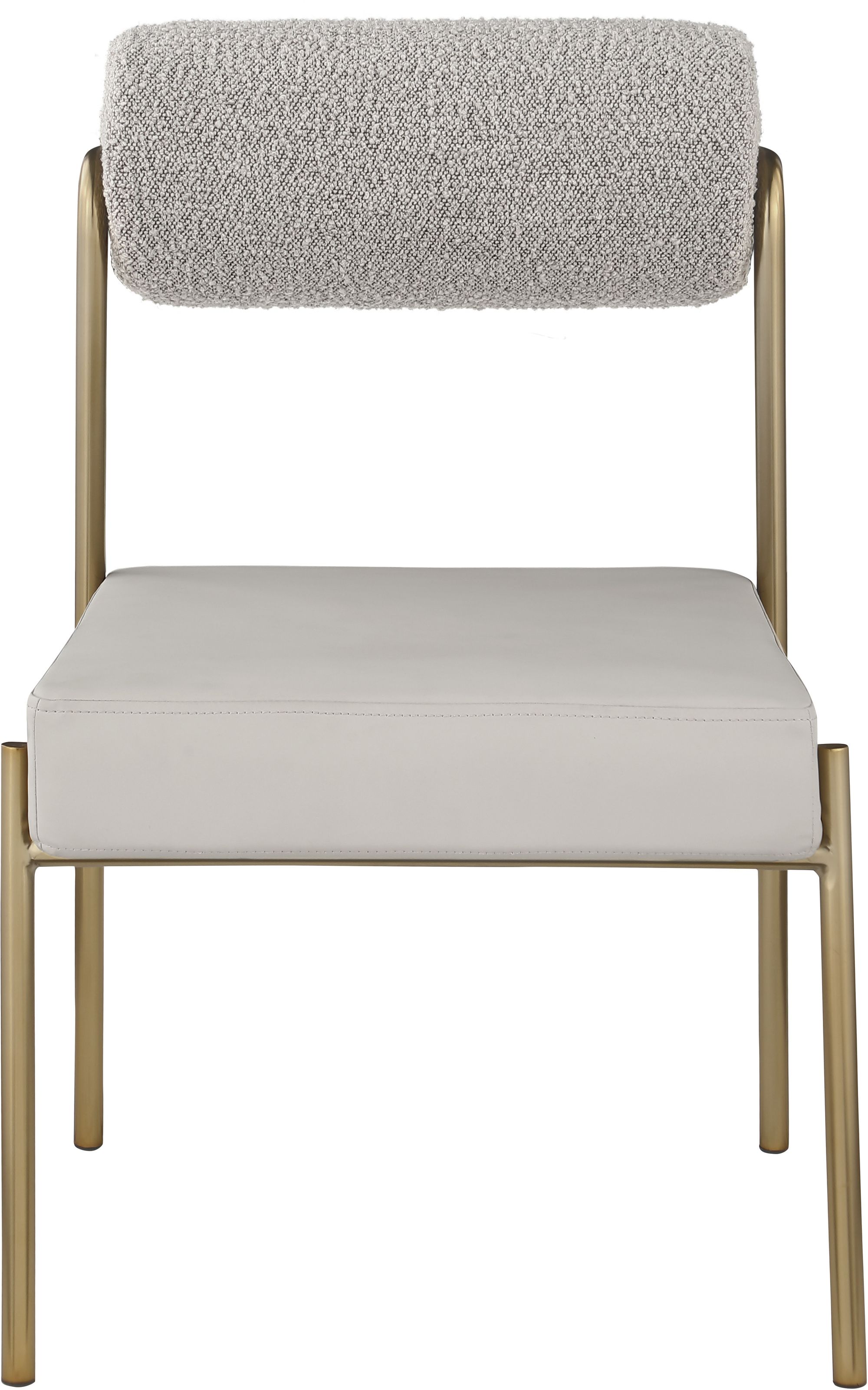Carly Boucle Fabric & Faux Leather Dining Chair