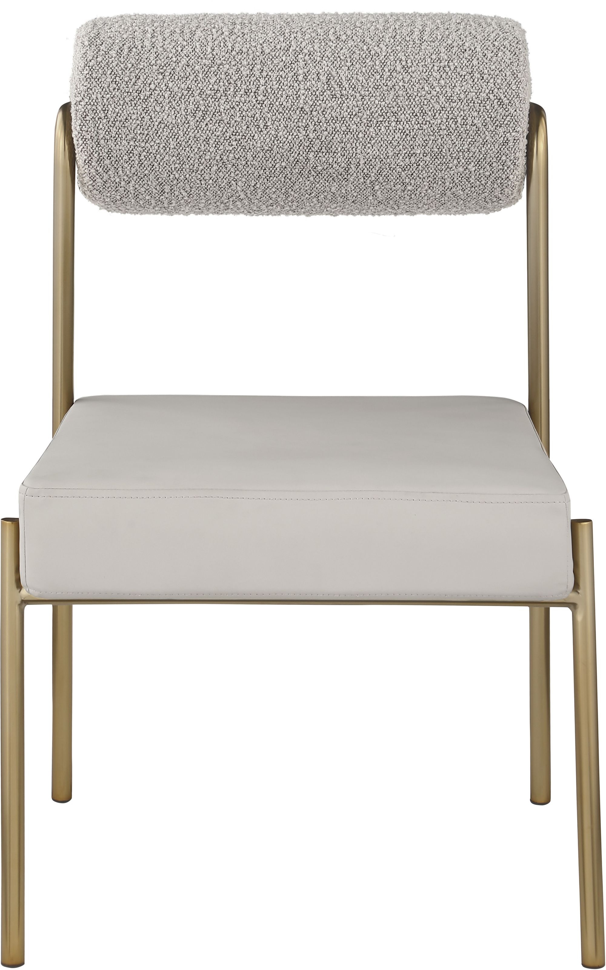 Carly Boucle Fabric & Faux Leather Dining Chair