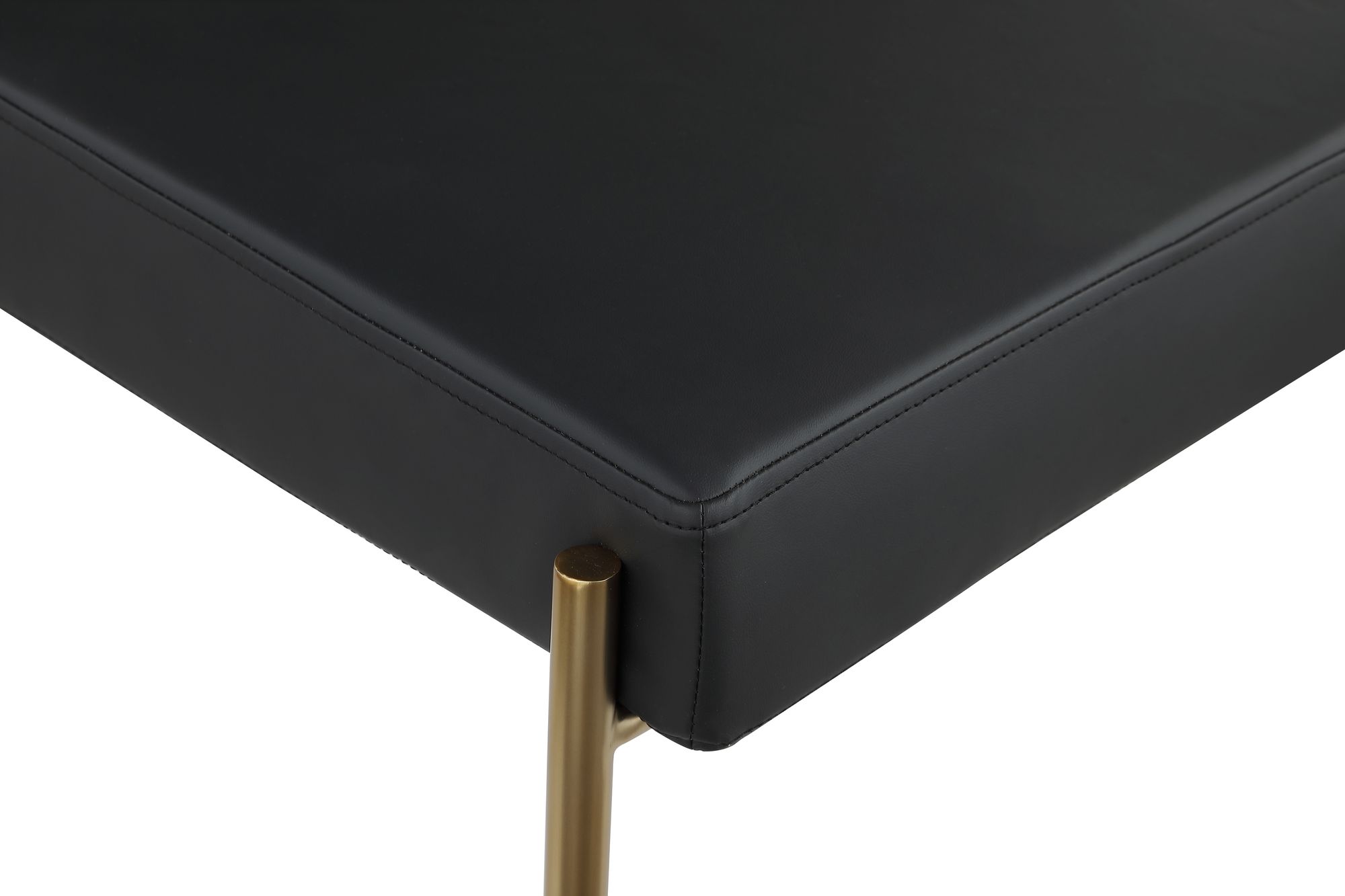 Carly Boucle Fabric & Faux Leather Counter Stool with Brushed Brass Frame