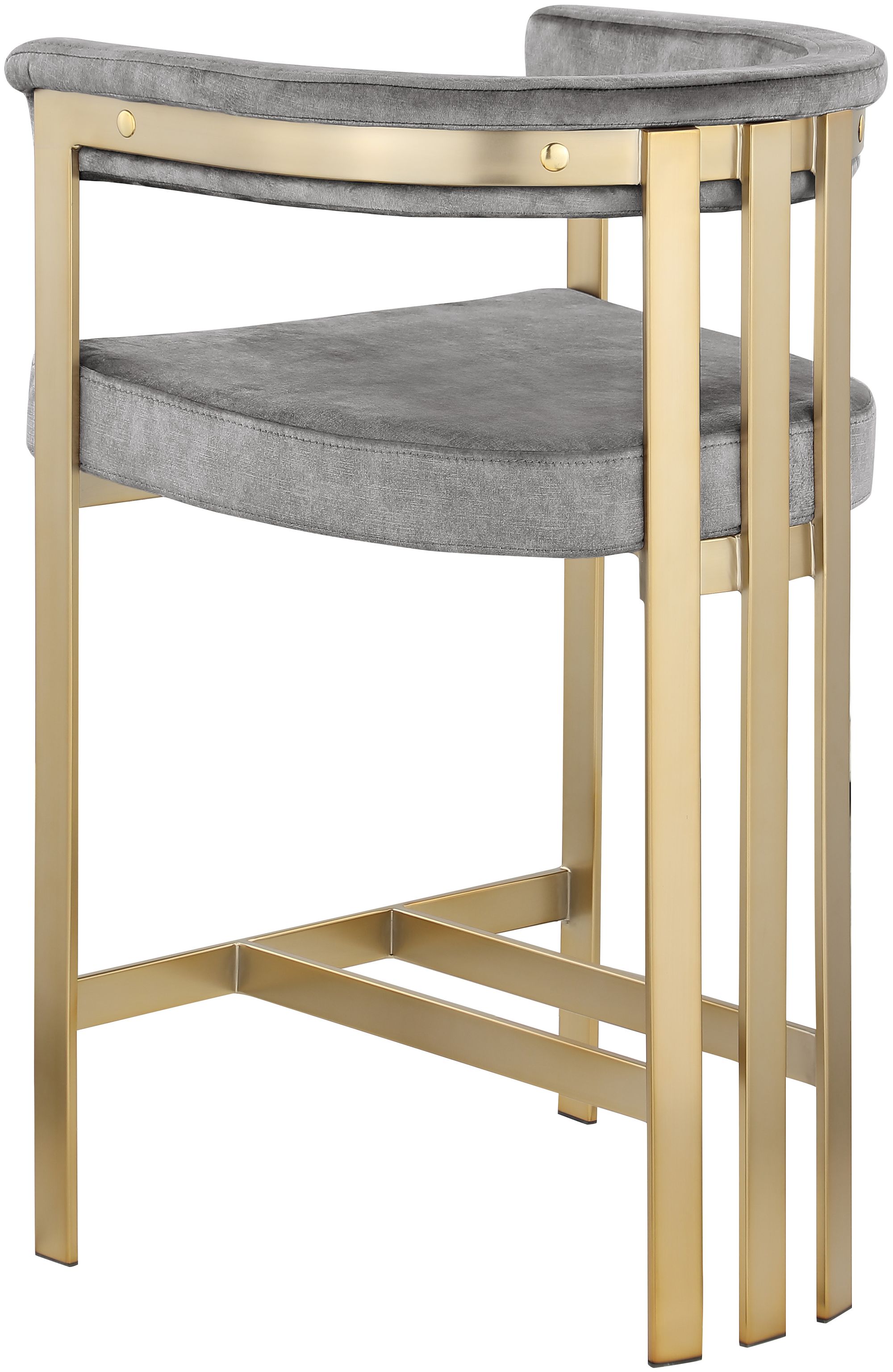 Marcello Counter Stool with Brushed Brass Frame