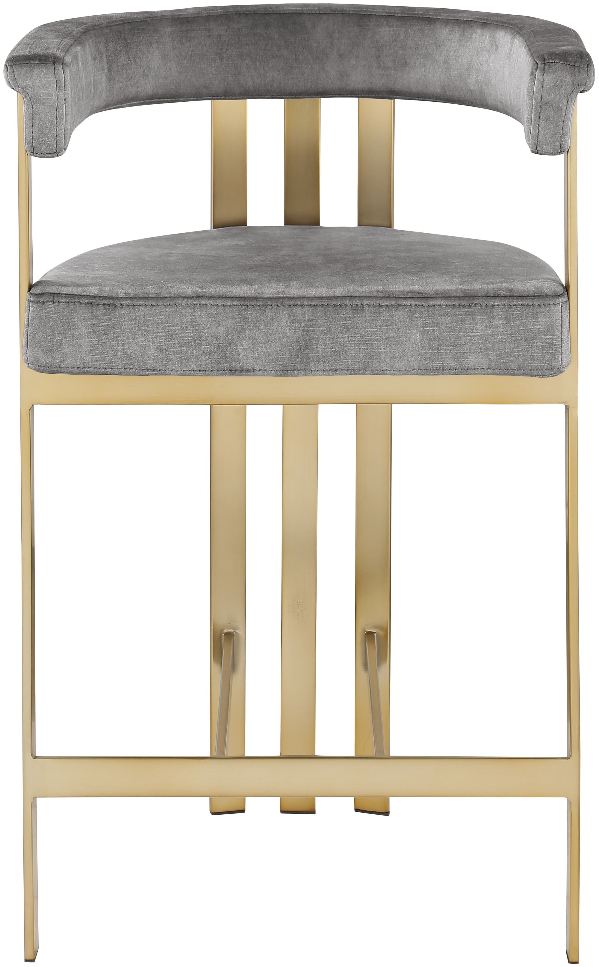 Marcello Counter Stool with Brushed Brass Frame