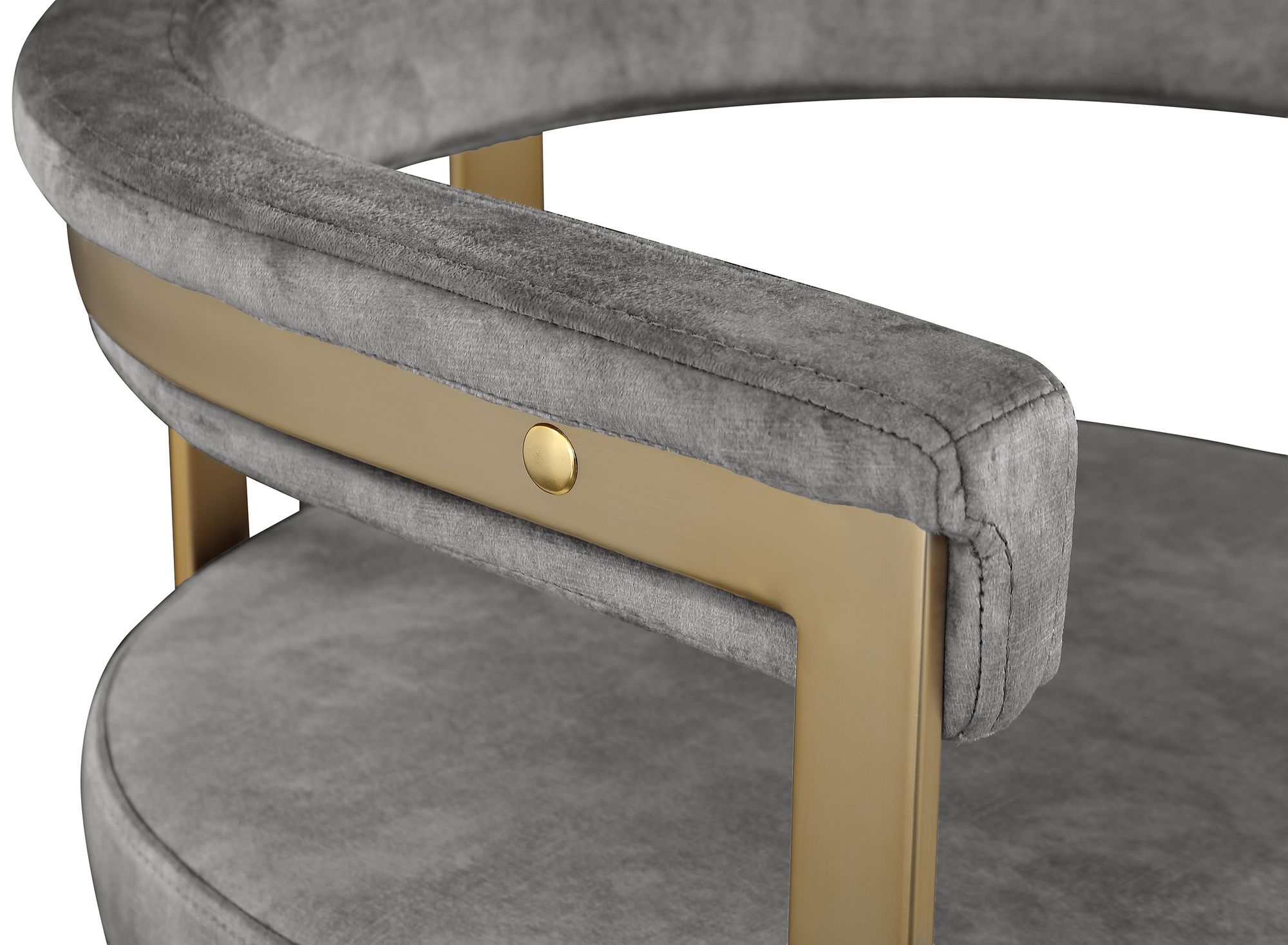 Marcello Counter Stool with Brushed Brass Frame