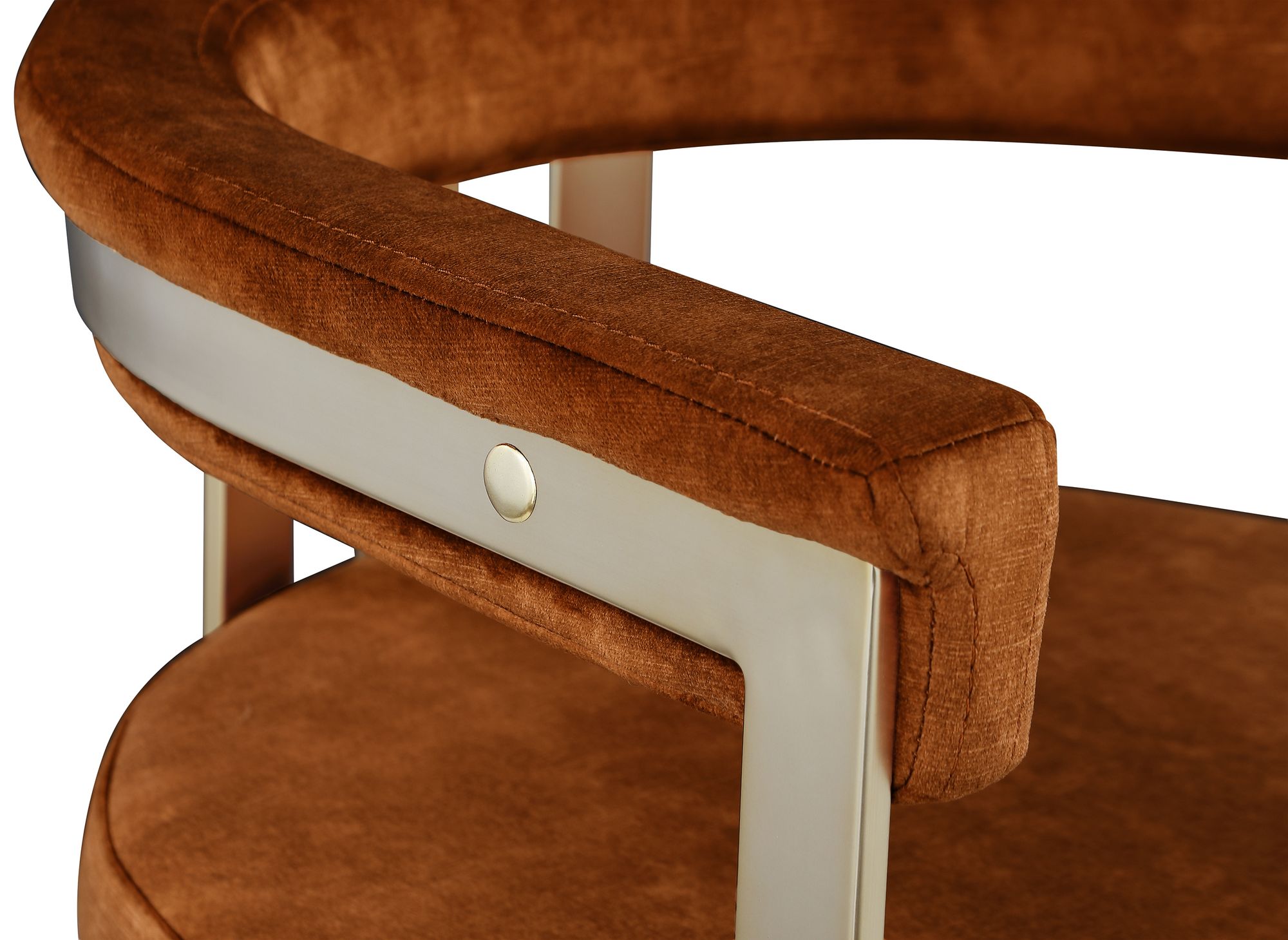 Marcello Velvet Counter Stool with Brushed Brass Frame