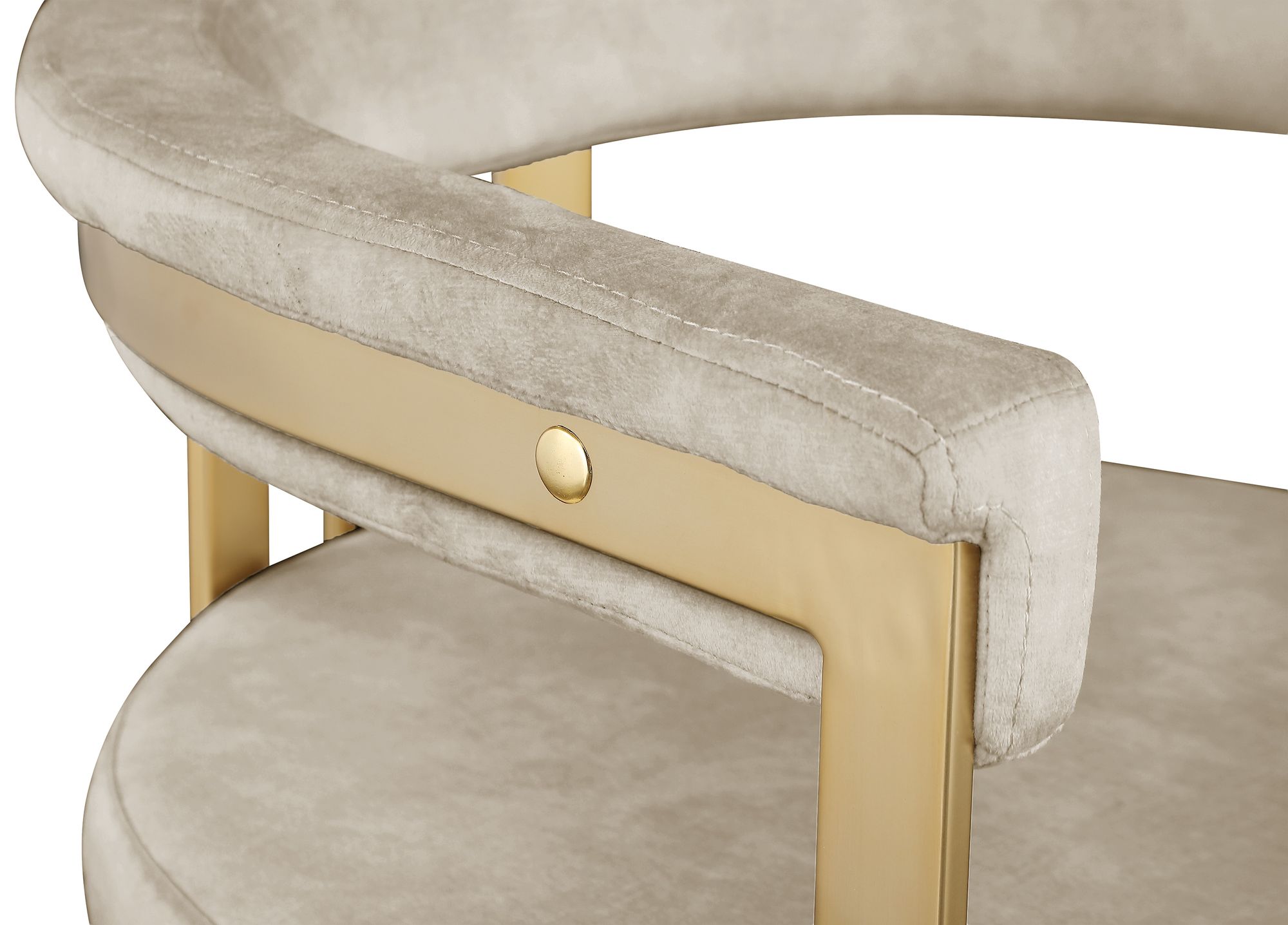 Marcello Velvet Counter Stool with Brushed Brass Frame