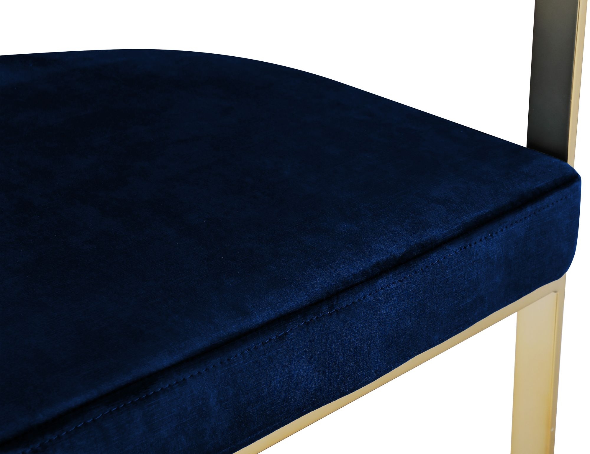 Marcello Velvet Counter Stool with Brushed Brass Frame