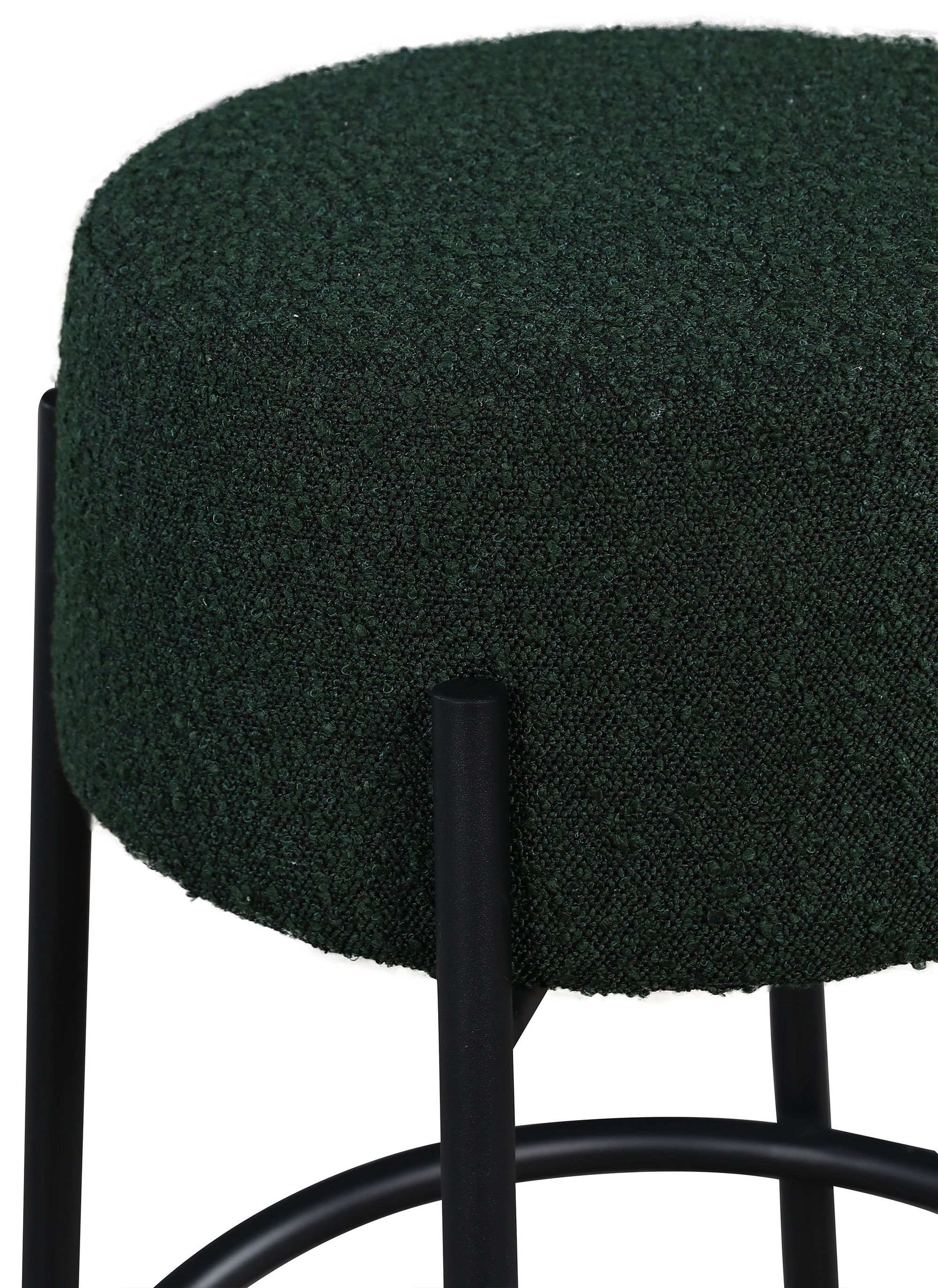 Avalon Boucle Fabric Counter Stool with Matte Black Iron Frame