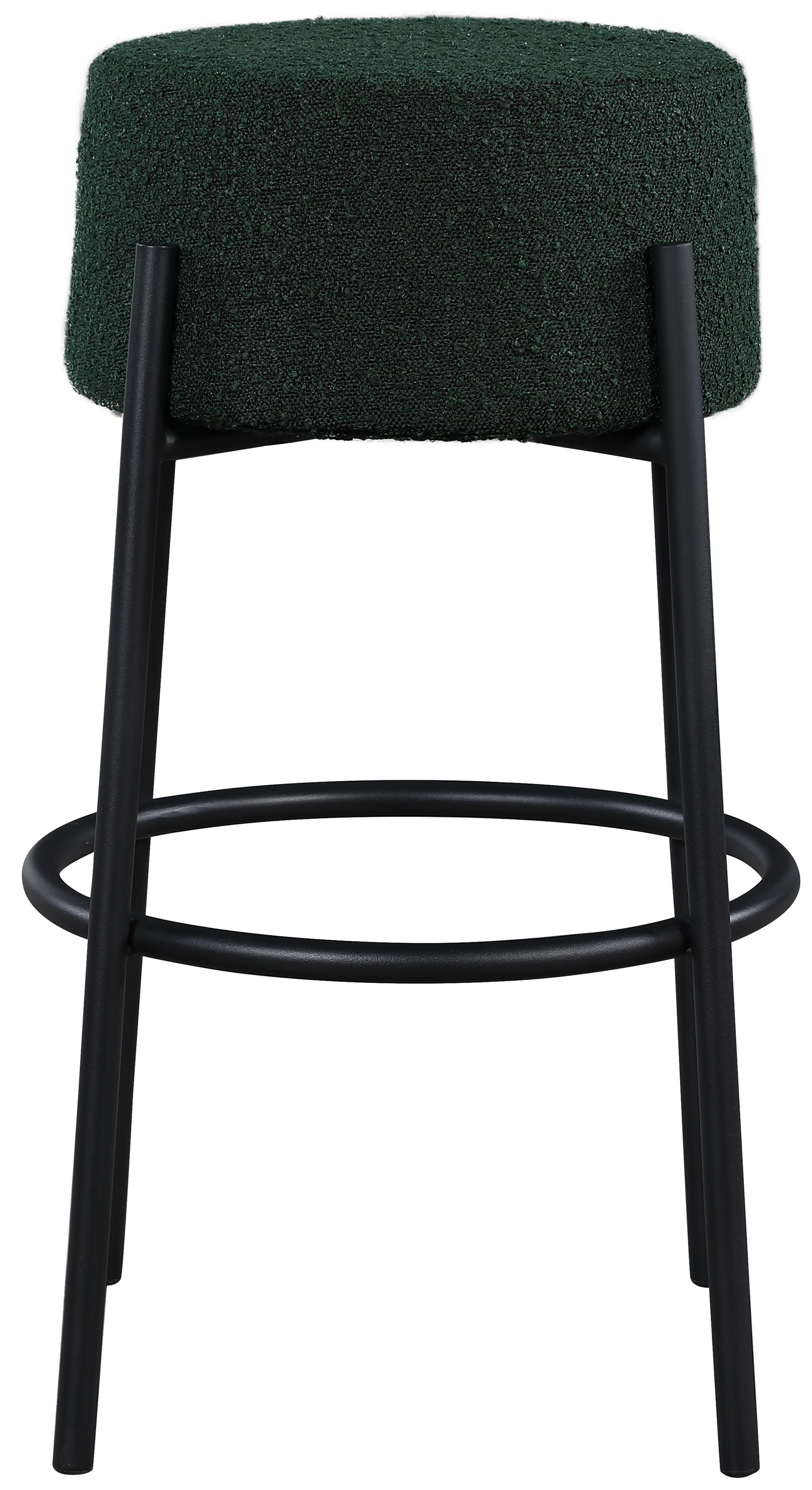 Avalon Boucle Fabric Bar Stool with Matte Black Iron Frame