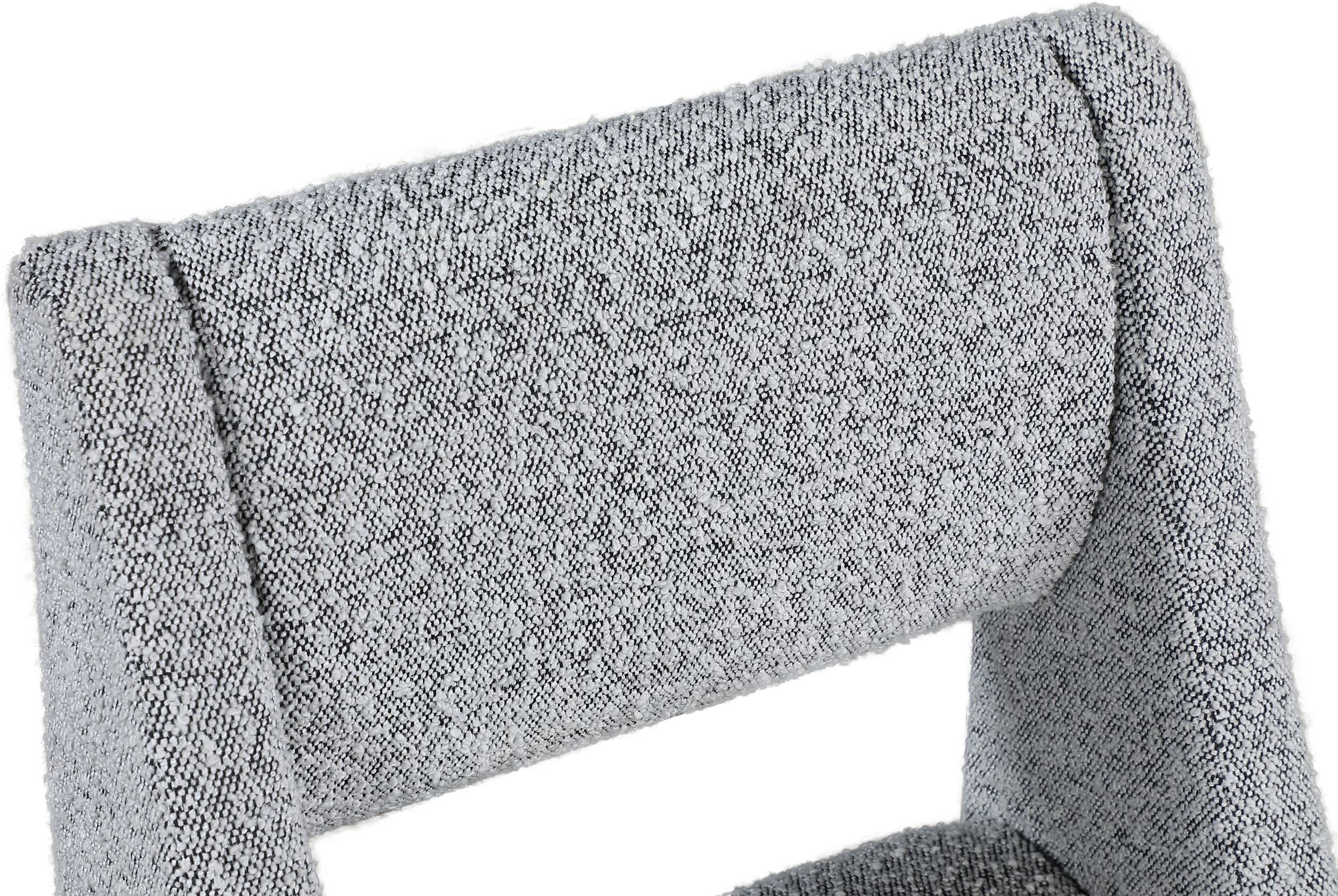 Jayce Boucle Fabric Dining Chair with Matte Black Iron Base